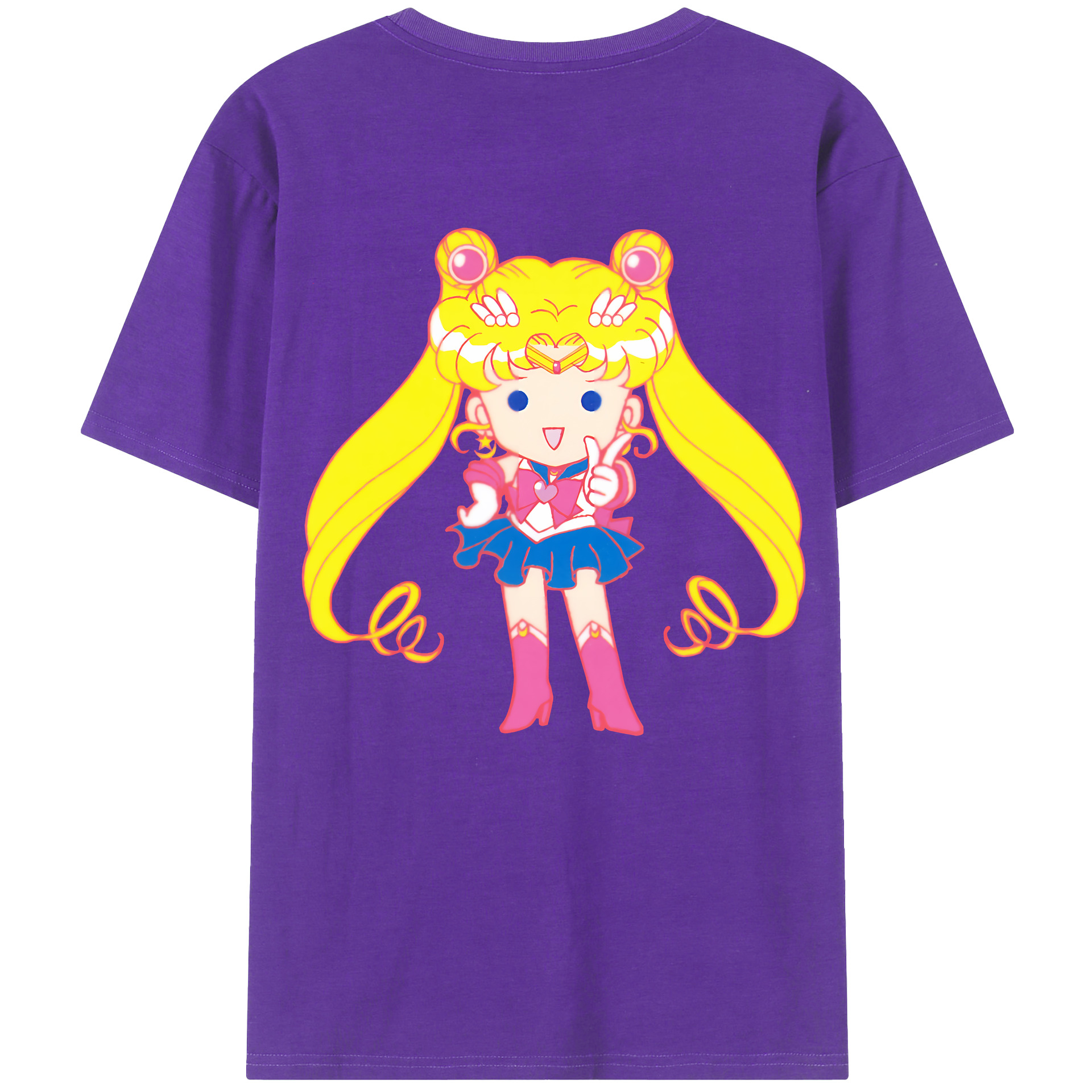 （画像用） 美少女戦士セーラームーン 月野 うさぎ つきの うさぎ Sailor Moon Tsukino Usagi 綿100％半袖Tシャツ（背面プリント）