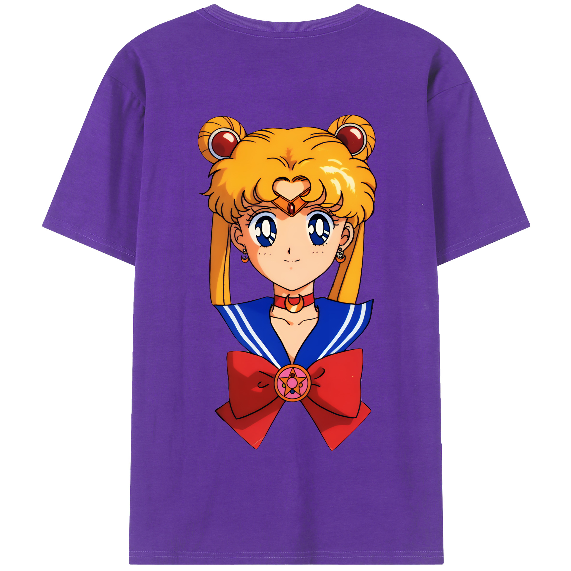 （画像用） 美少女戦士セーラームーン 月野 うさぎ つきの うさぎ Sailor Moon Tsukino Usagi 綿100％半袖Tシャツ（背面プリント）