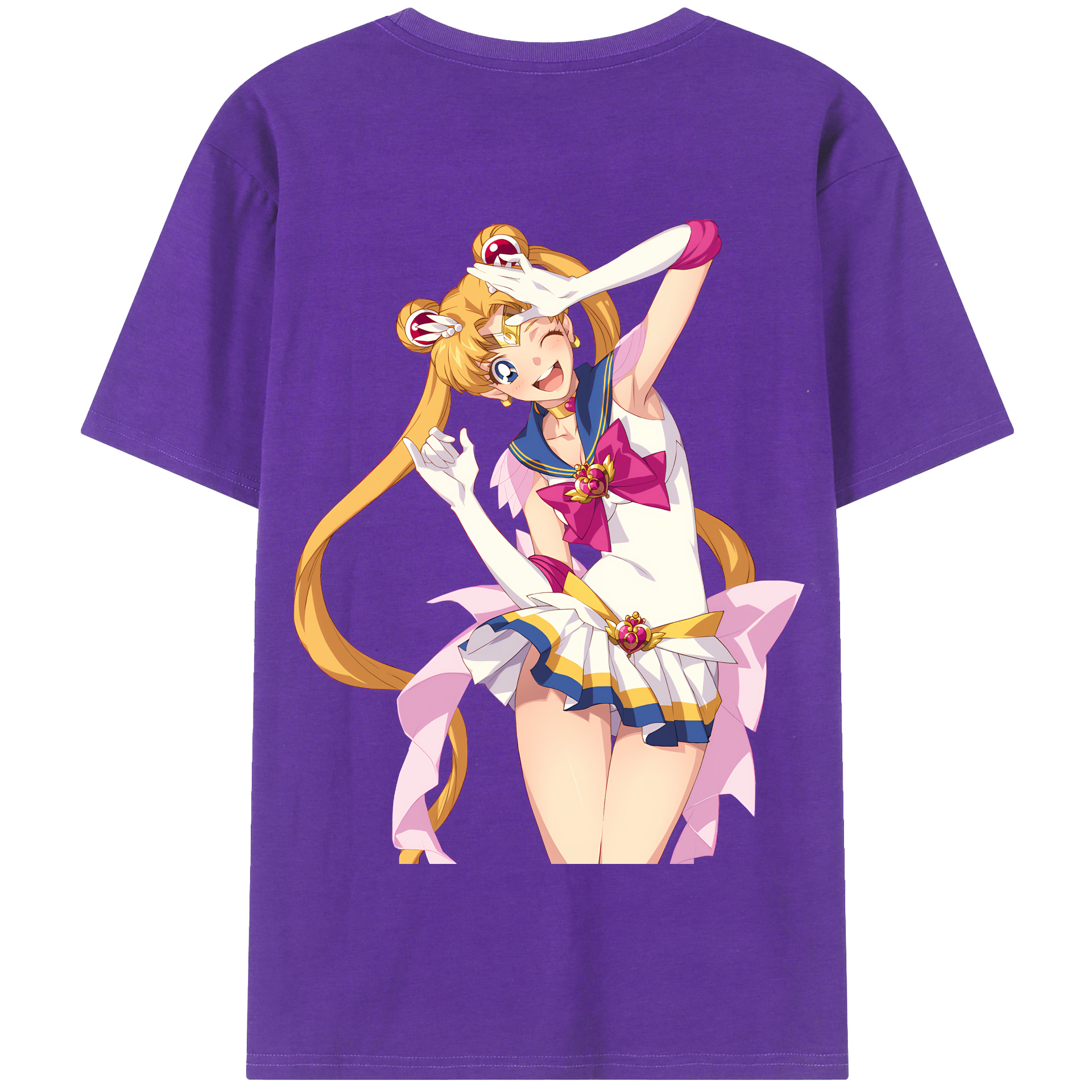 （画像用） 美少女戦士セーラームーン 月野 うさぎ つきの うさぎ Sailor Moon Tsukino Usagi 綿100％半袖Tシャツ（背面プリント）