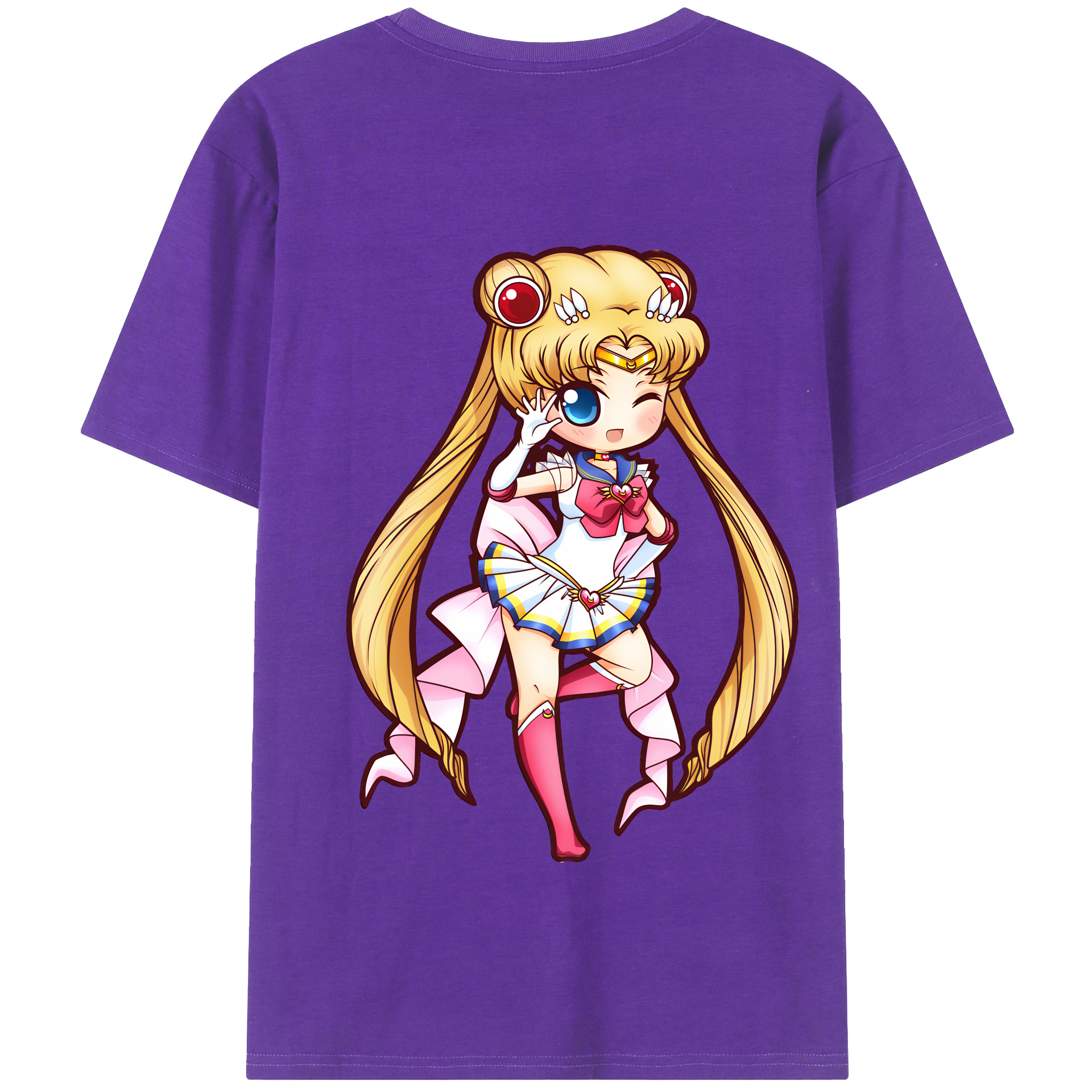 （画像用） 美少女戦士セーラームーン 月野 うさぎ つきの うさぎ Sailor Moon Tsukino Usagi 綿100％半袖Tシャツ（背面プリント）