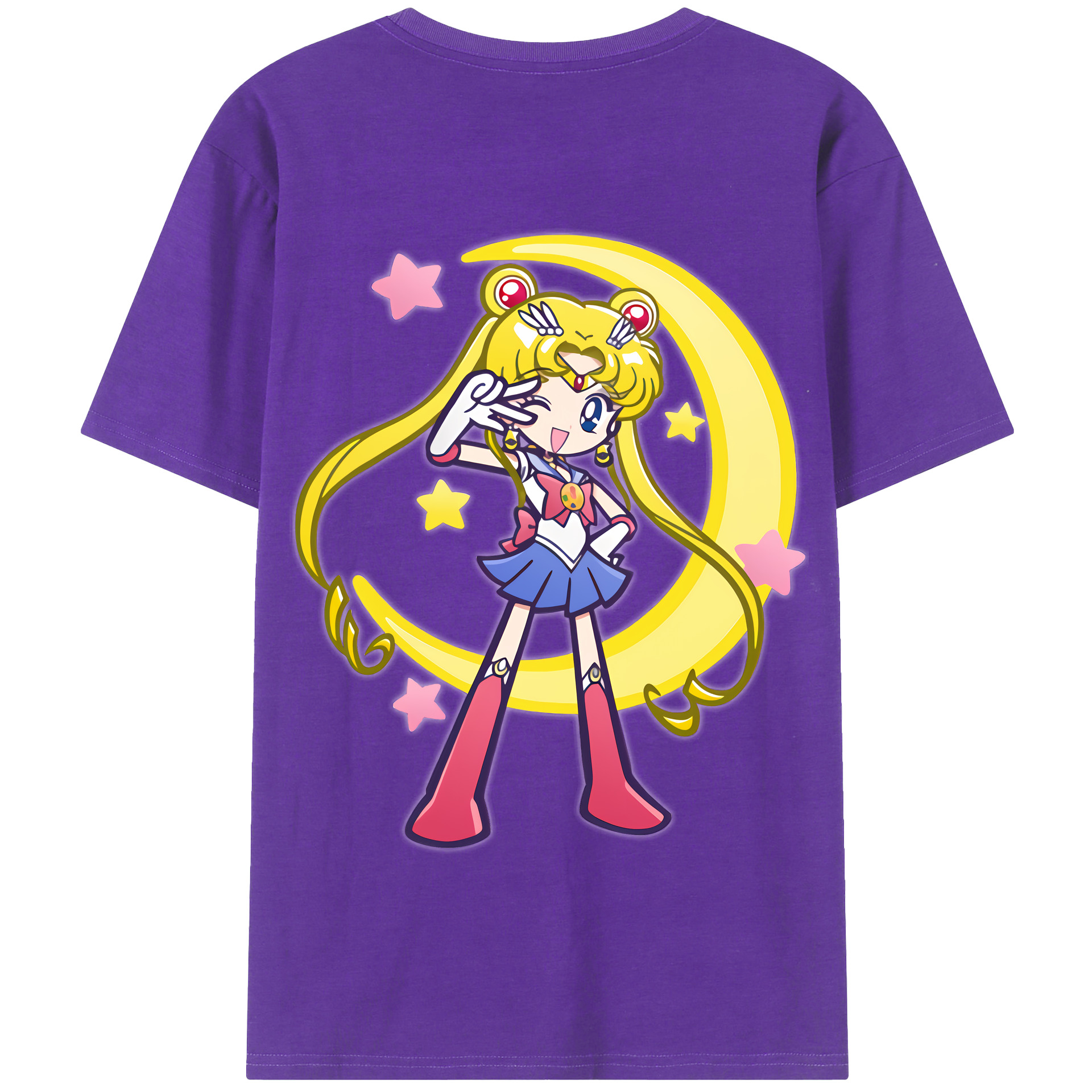 （画像用） 美少女戦士セーラームーン 月野 うさぎ つきの うさぎ Sailor Moon Tsukino Usagi 綿100％半袖Tシャツ（背面プリント）