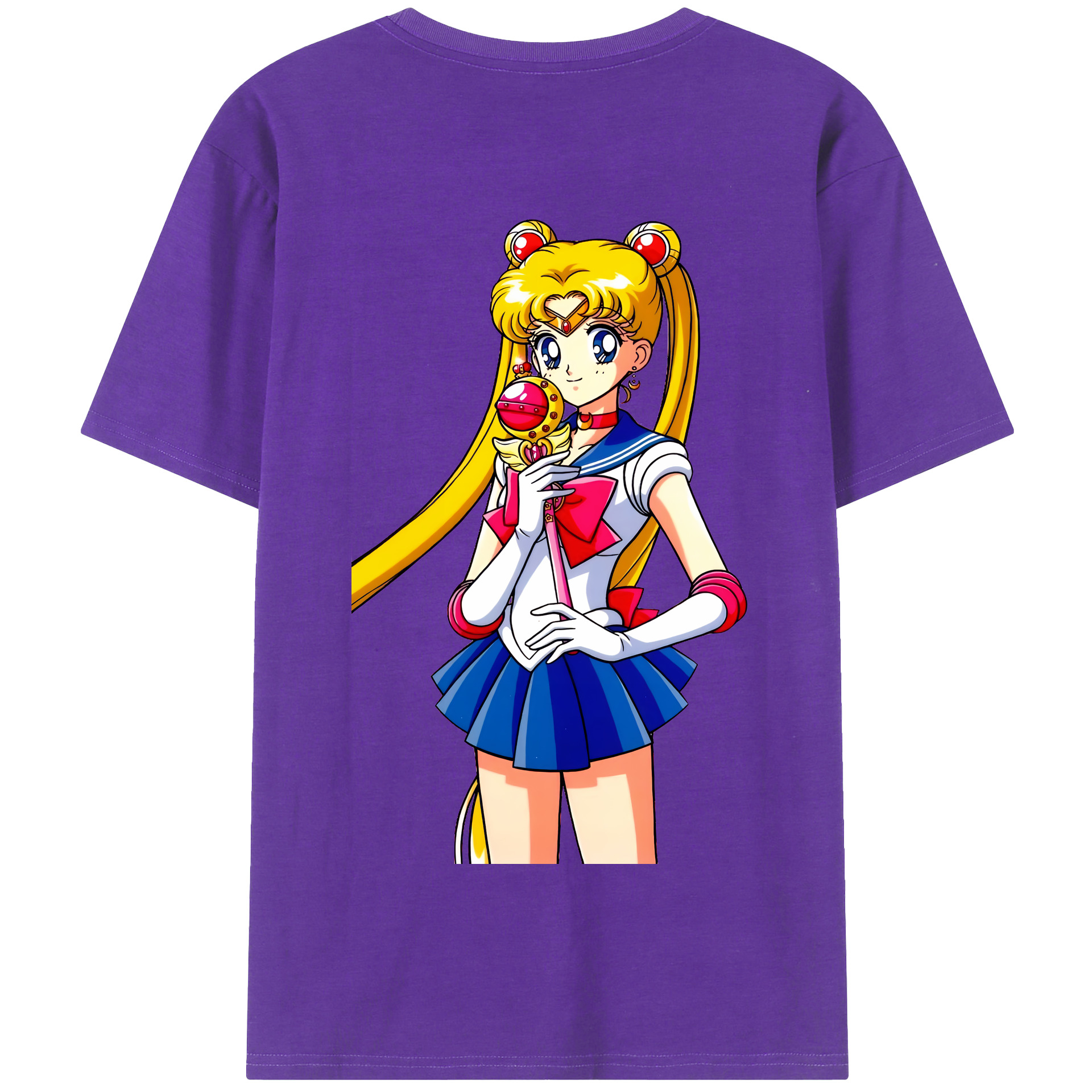 （画像用） 美少女戦士セーラームーン 月野 うさぎ つきの うさぎ Sailor Moon Tsukino Usagi 綿100％半袖Tシャツ（背面プリント）