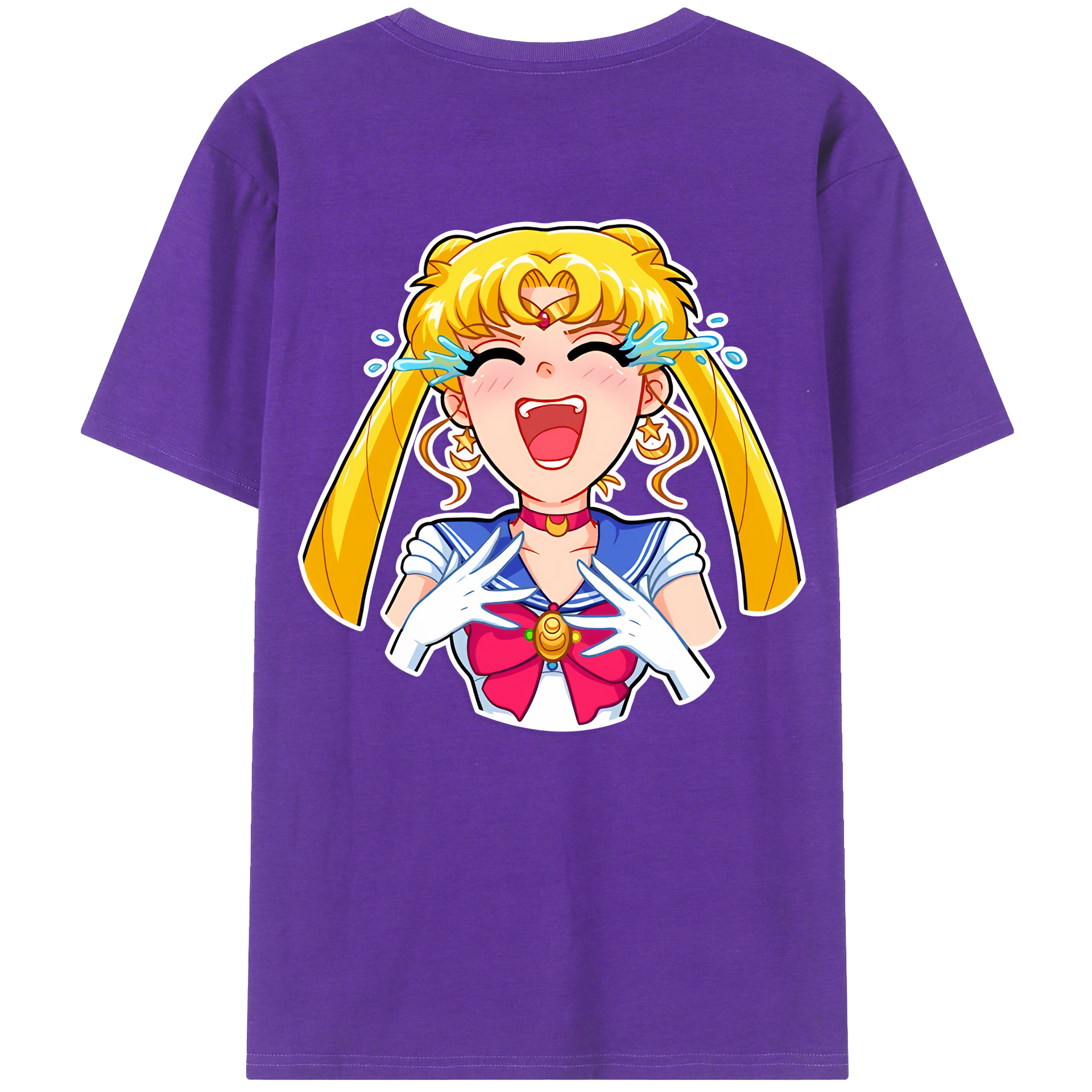 （画像用） 美少女戦士セーラームーン 月野 うさぎ つきの うさぎ Sailor Moon Tsukino Usagi 綿100％半袖Tシャツ（背面プリント）