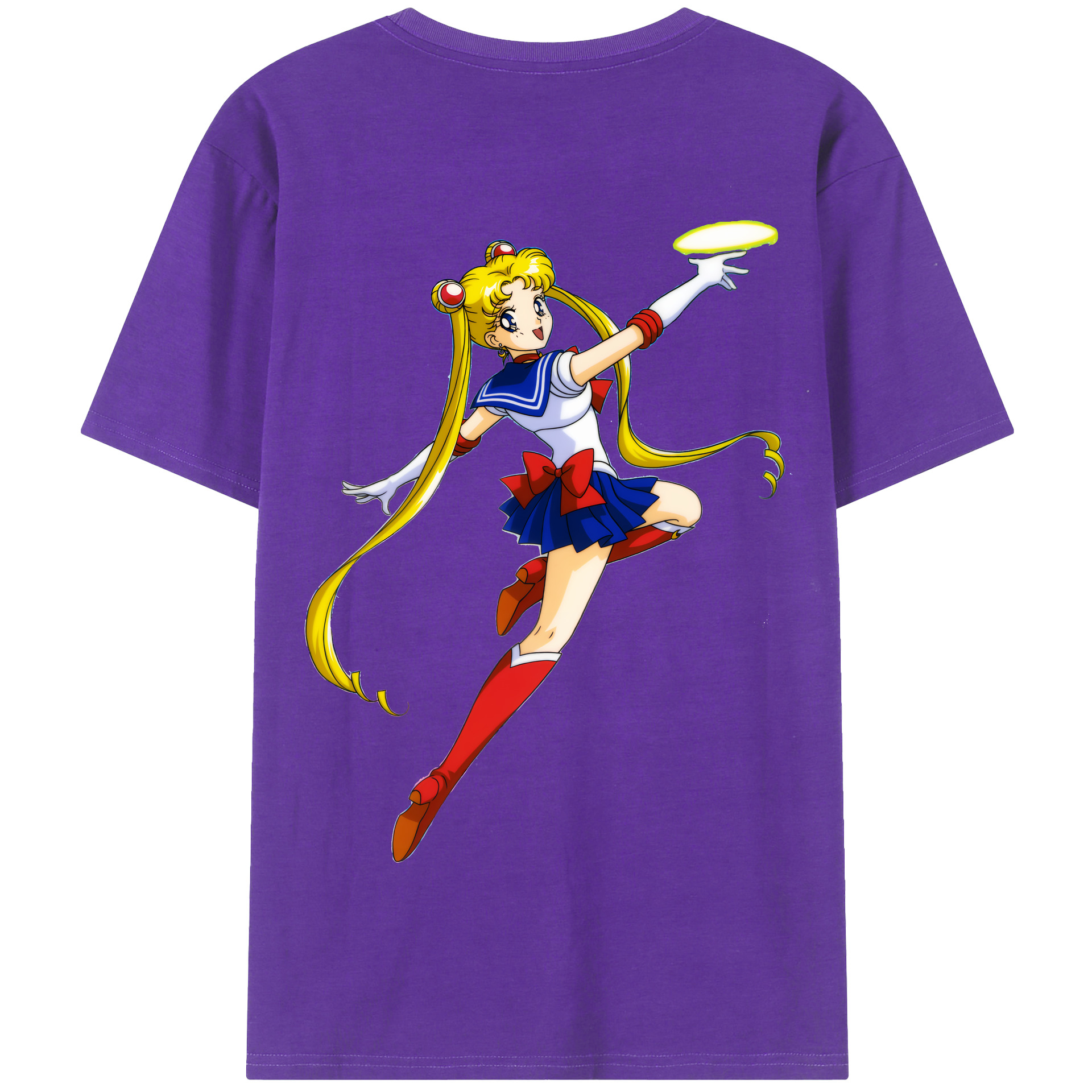 （画像用） 美少女戦士セーラームーン 月野 うさぎ つきの うさぎ Sailor Moon Tsukino Usagi 綿100％半袖Tシャツ（背面プリント）