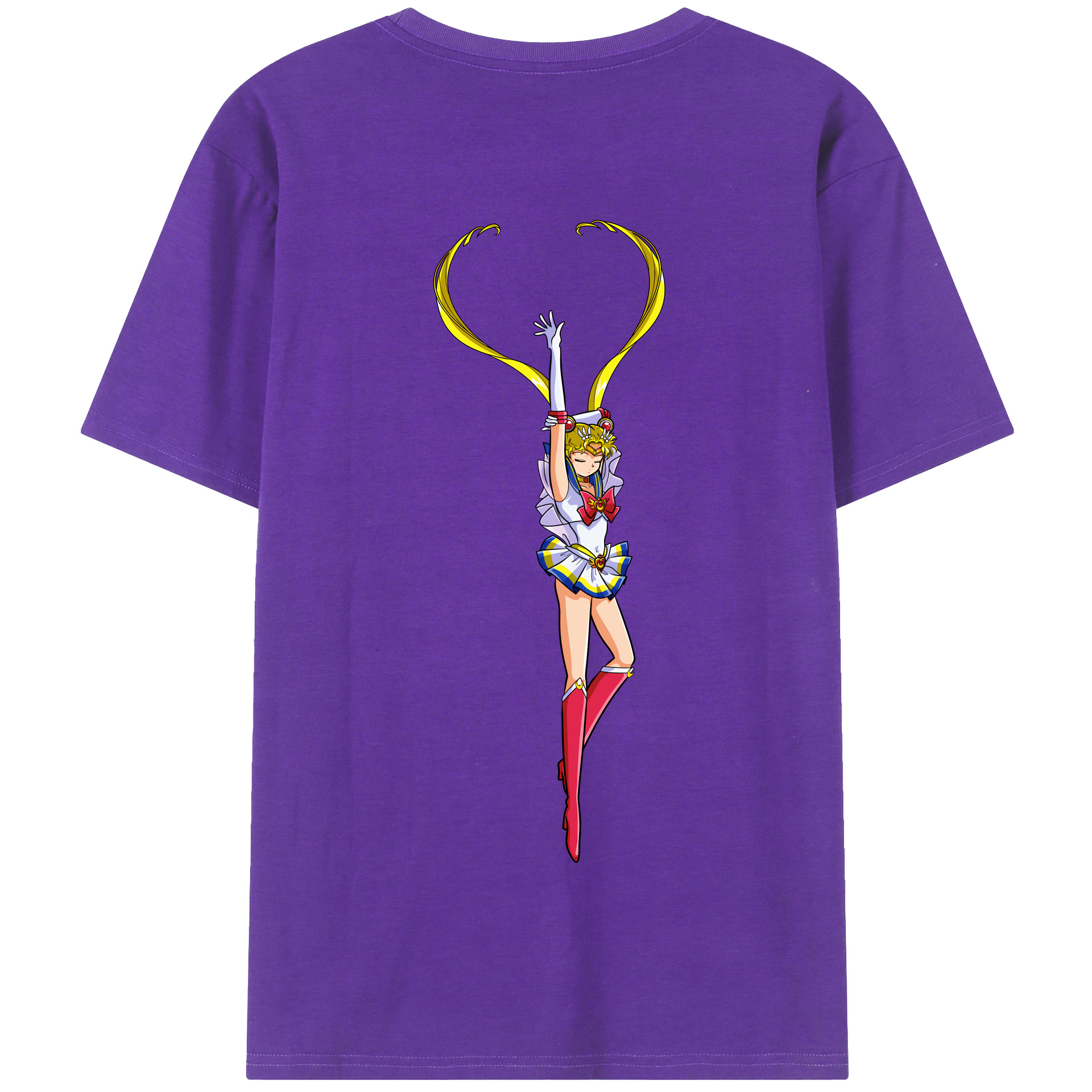 （画像用） 美少女戦士セーラームーン 月野 うさぎ つきの うさぎ Sailor Moon Tsukino Usagi 綿100％半袖Tシャツ（背面プリント）