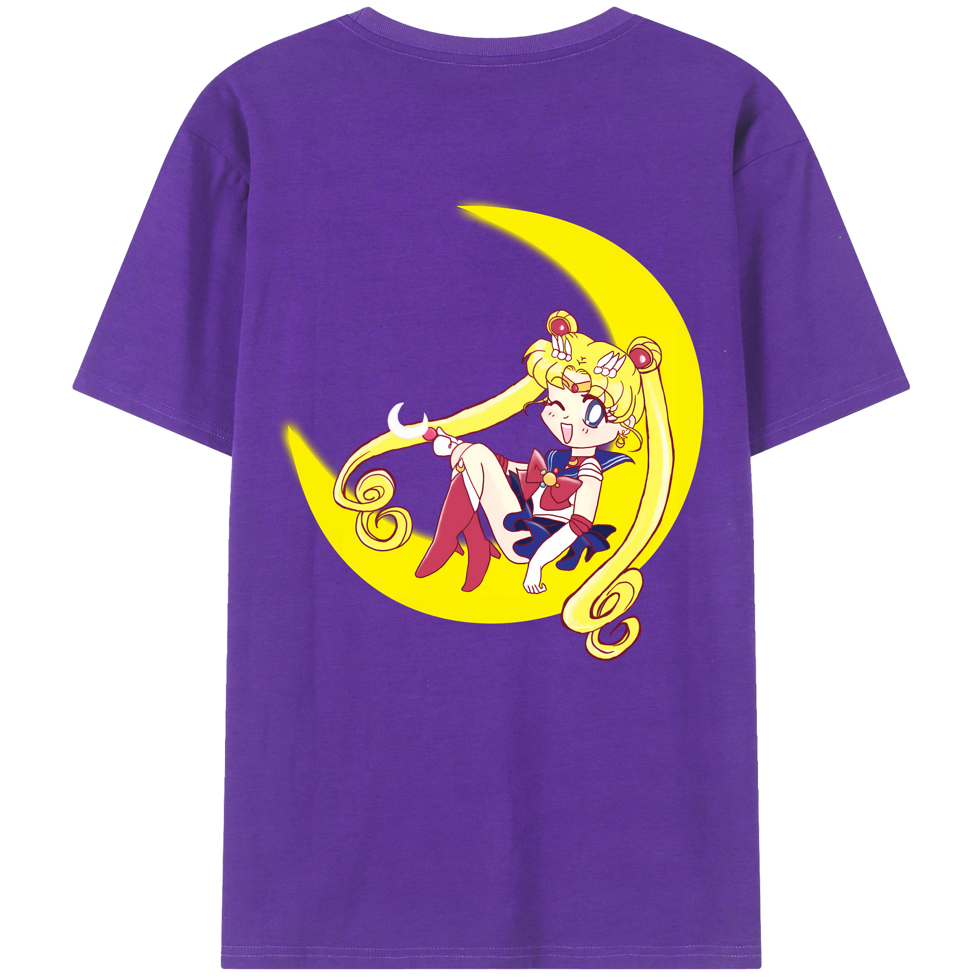 （画像用） 美少女戦士セーラームーン 月野 うさぎ つきの うさぎ Sailor Moon Tsukino Usagi 綿100％半袖Tシャツ（背面プリント）