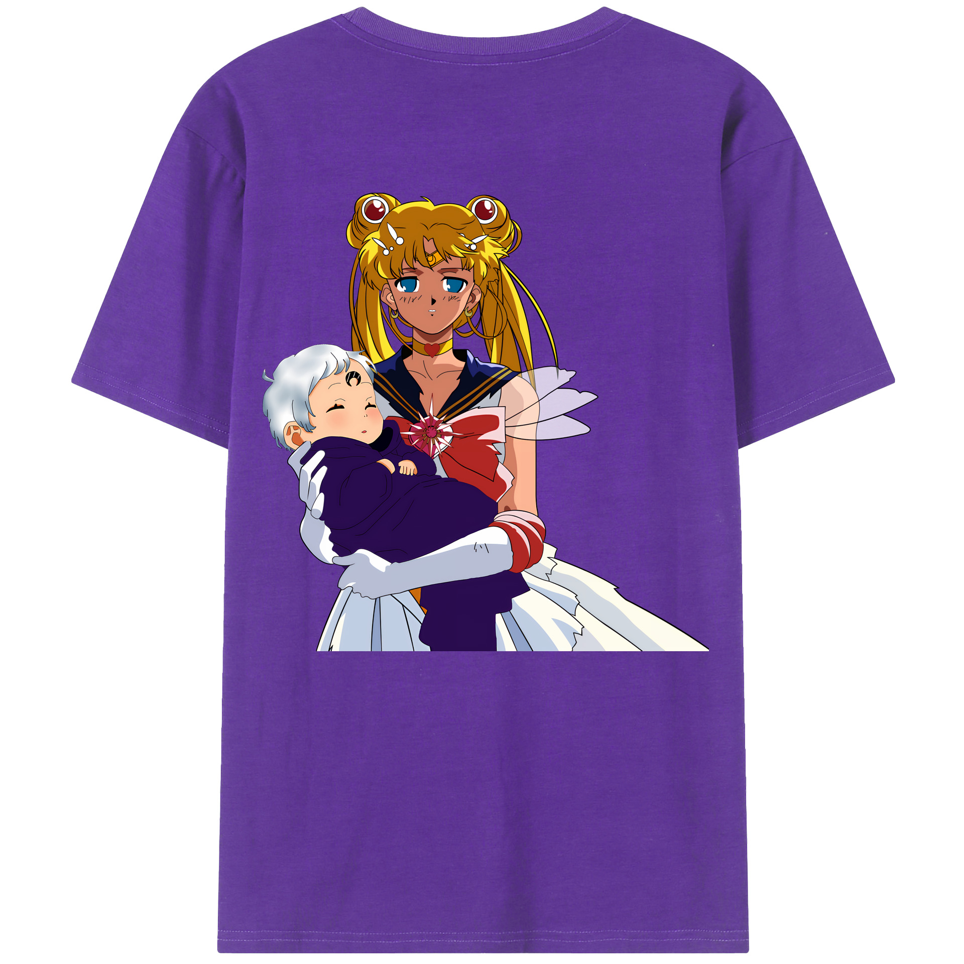 （画像用） 美少女戦士セーラームーン 月野 うさぎ つきの うさぎ Sailor Moon Tsukino Usagi 綿100％半袖Tシャツ（背面プリント）