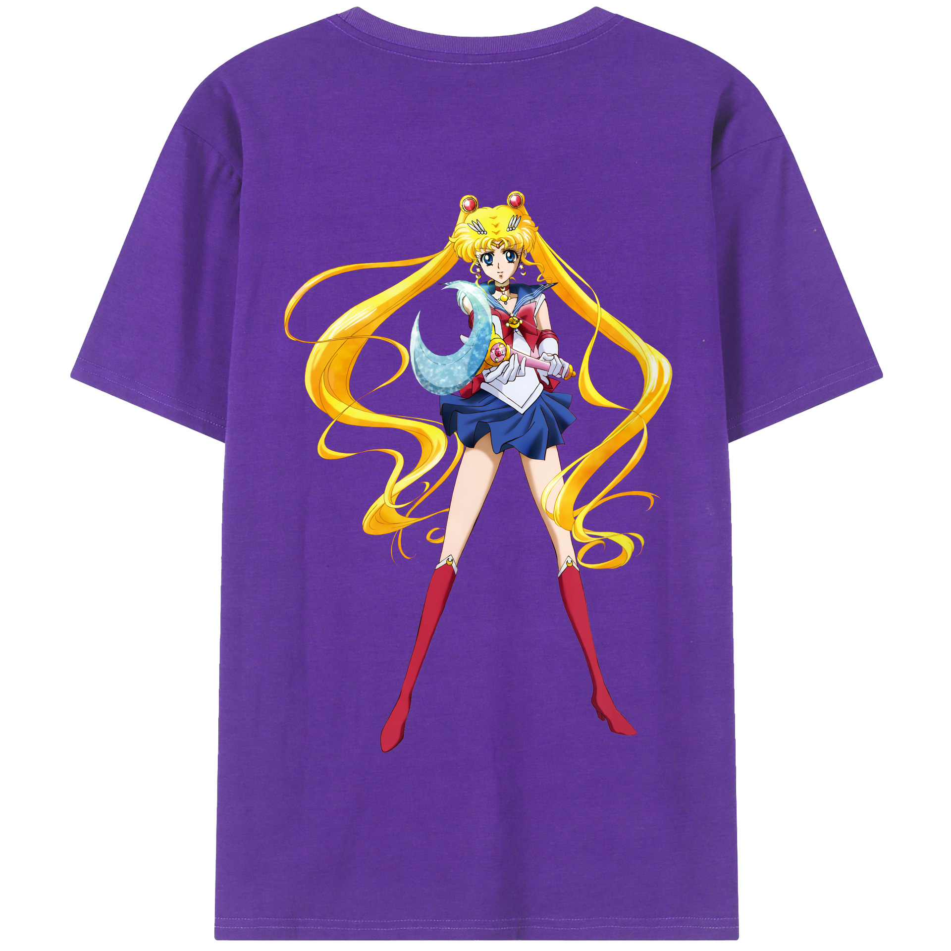 （画像用） 美少女戦士セーラームーン 月野 うさぎ つきの うさぎ Sailor Moon Tsukino Usagi 綿100％半袖Tシャツ（背面プリント）