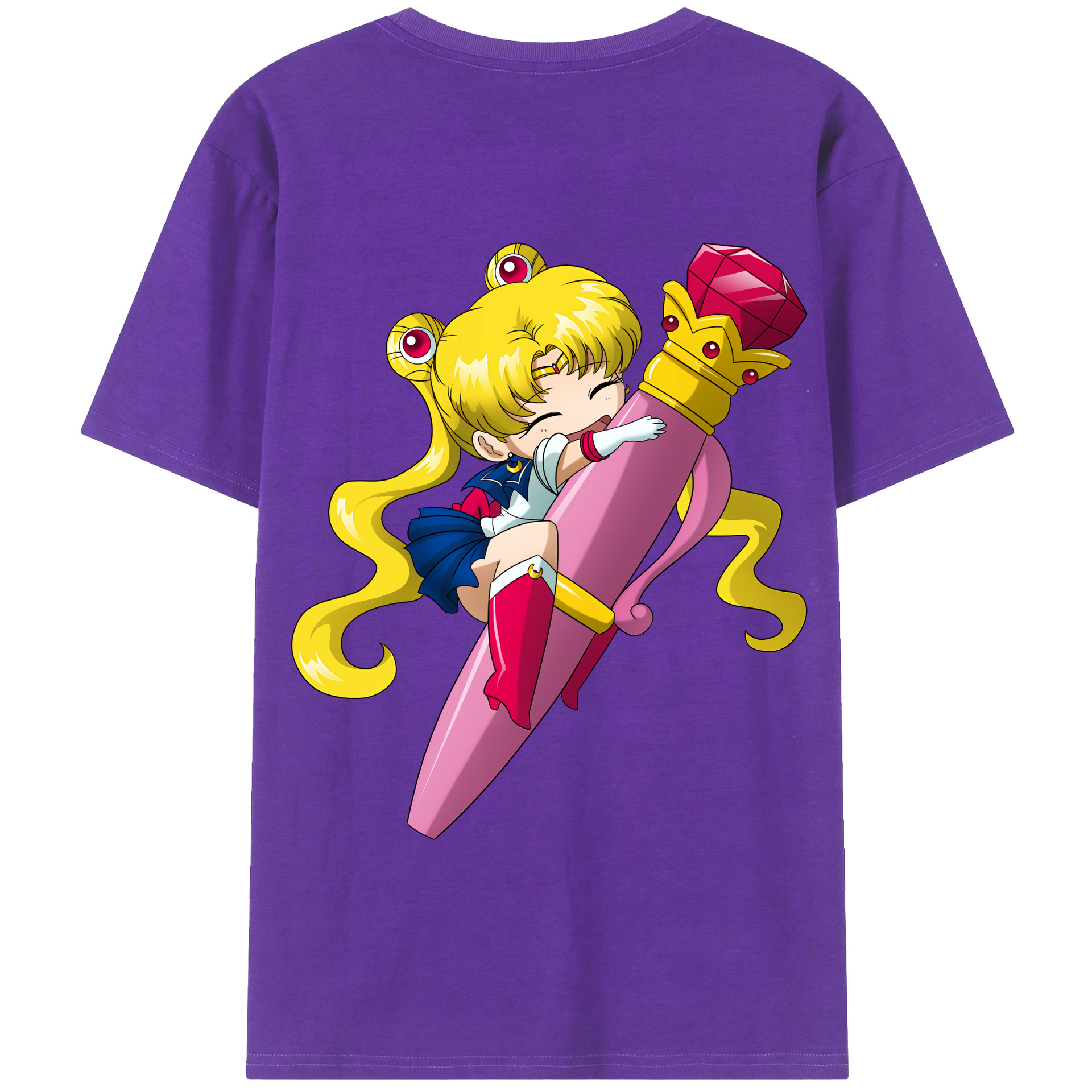 （画像用） 美少女戦士セーラームーン 月野 うさぎ つきの うさぎ Sailor Moon Tsukino Usagi 綿100％半袖Tシャツ（背面プリント）