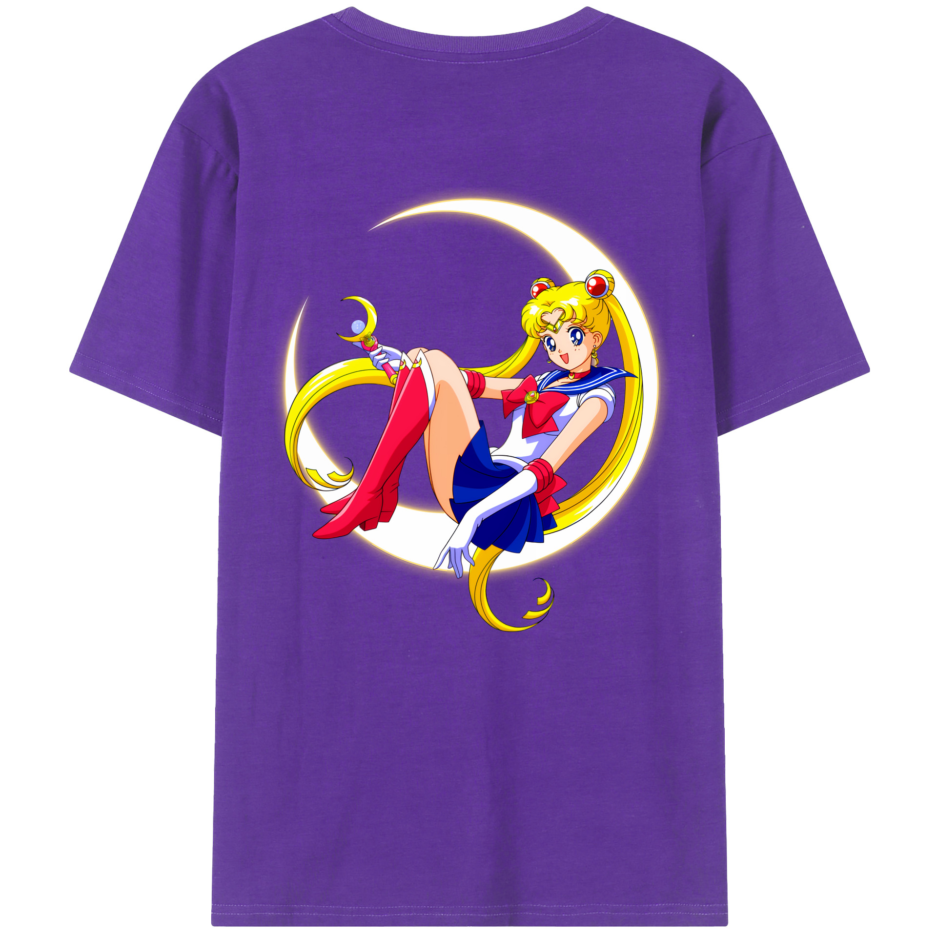 （画像用） 美少女戦士セーラームーン 月野 うさぎ つきの うさぎ Sailor Moon Tsukino Usagi 綿100％半袖Tシャツ（背面プリント）