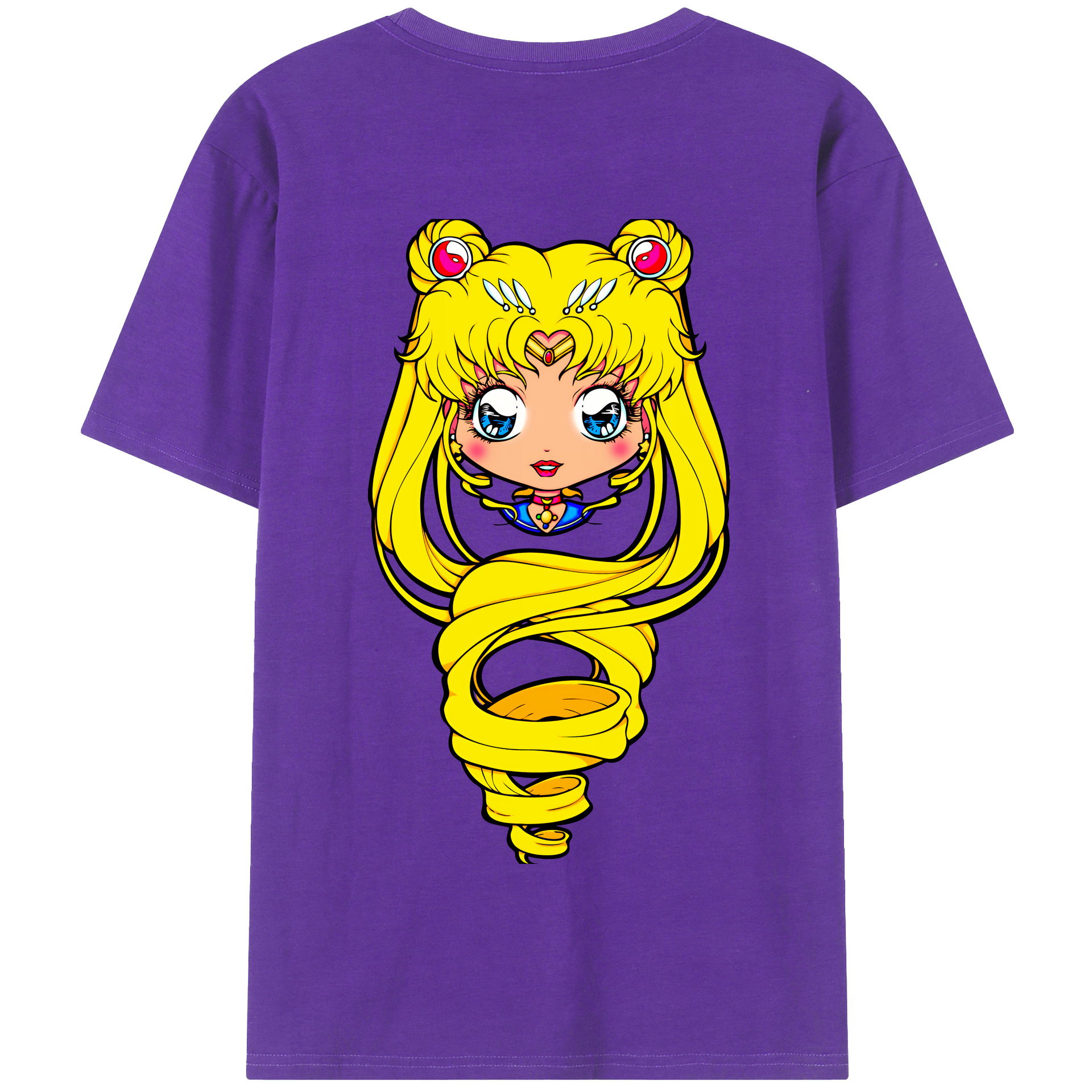 （画像用） 美少女戦士セーラームーン 月野 うさぎ つきの うさぎ Sailor Moon Tsukino Usagi 綿100％半袖Tシャツ（背面プリント）