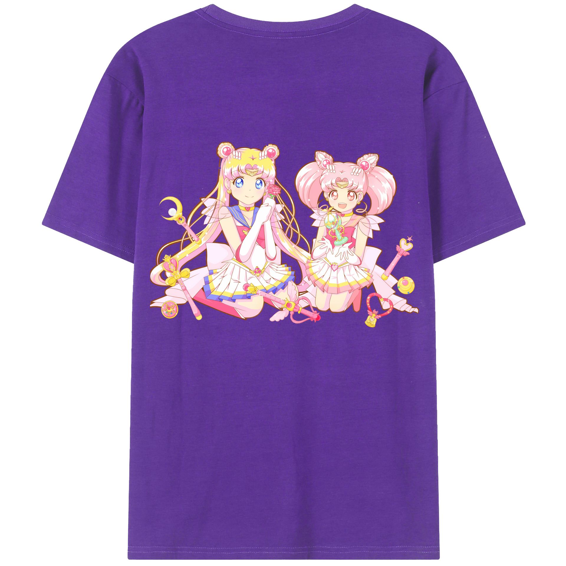 （画像用） 美少女戦士セーラームーン 月野 うさぎ つきの うさぎ Sailor Moon Tsukino Usagi 綿100％半袖Tシャツ（背面プリント）