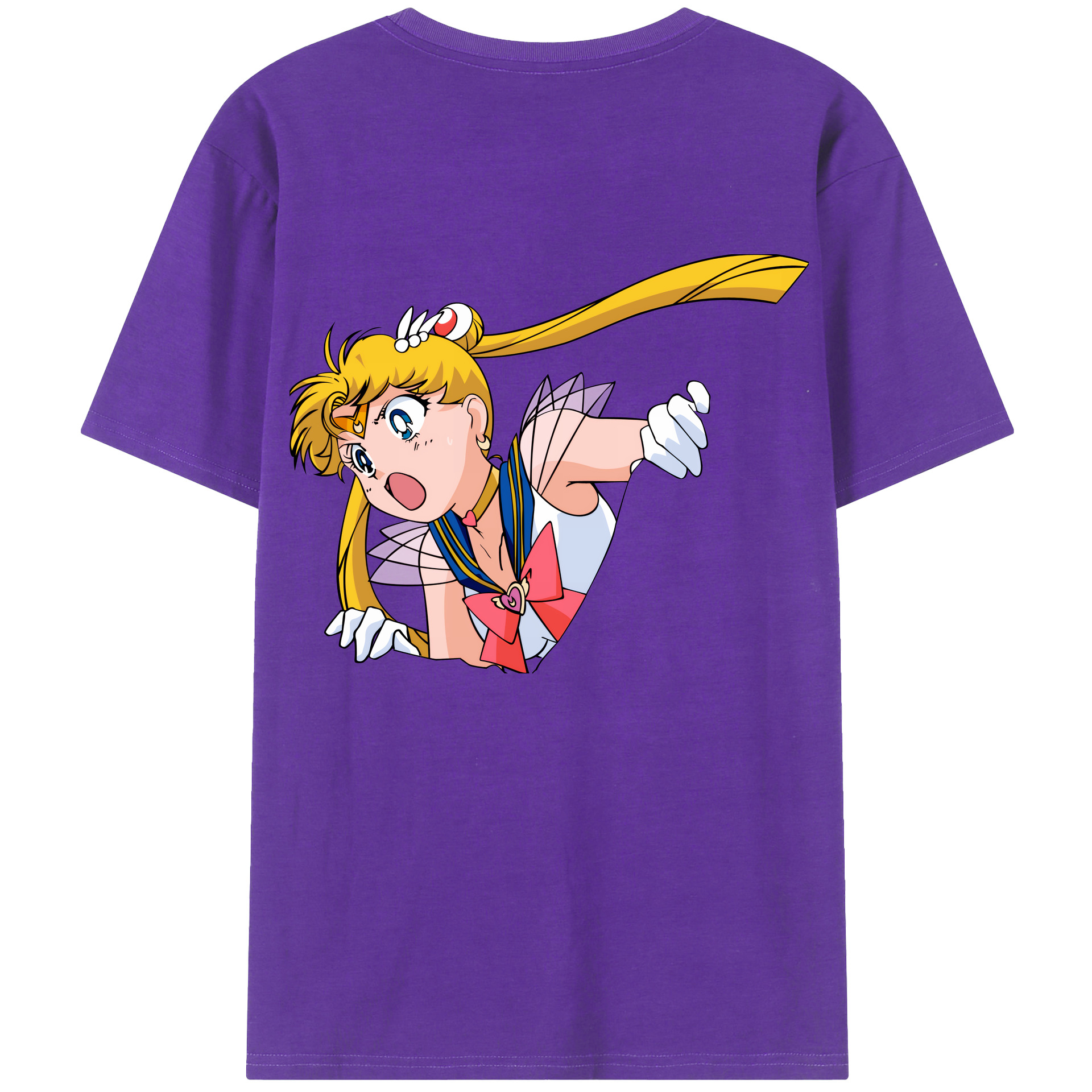 （画像用） 美少女戦士セーラームーン 月野 うさぎ つきの うさぎ Sailor Moon Tsukino Usagi 綿100％半袖Tシャツ（背面プリント）