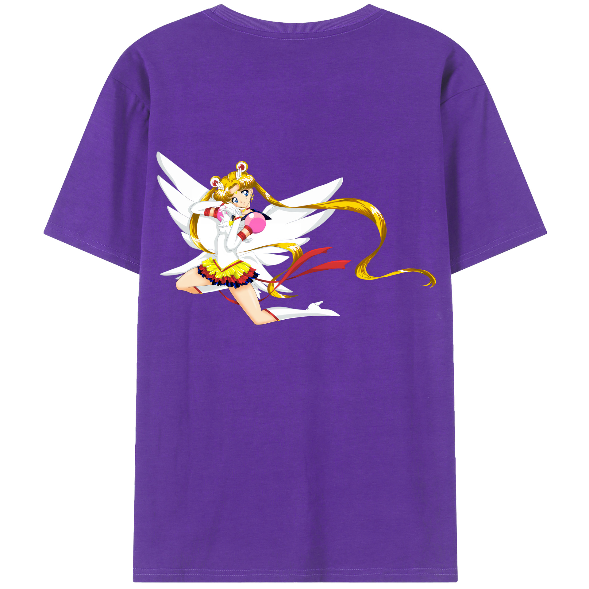 （画像用） 美少女戦士セーラームーン 月野 うさぎ つきの うさぎ Sailor Moon Tsukino Usagi 綿100％半袖Tシャツ（背面プリント）