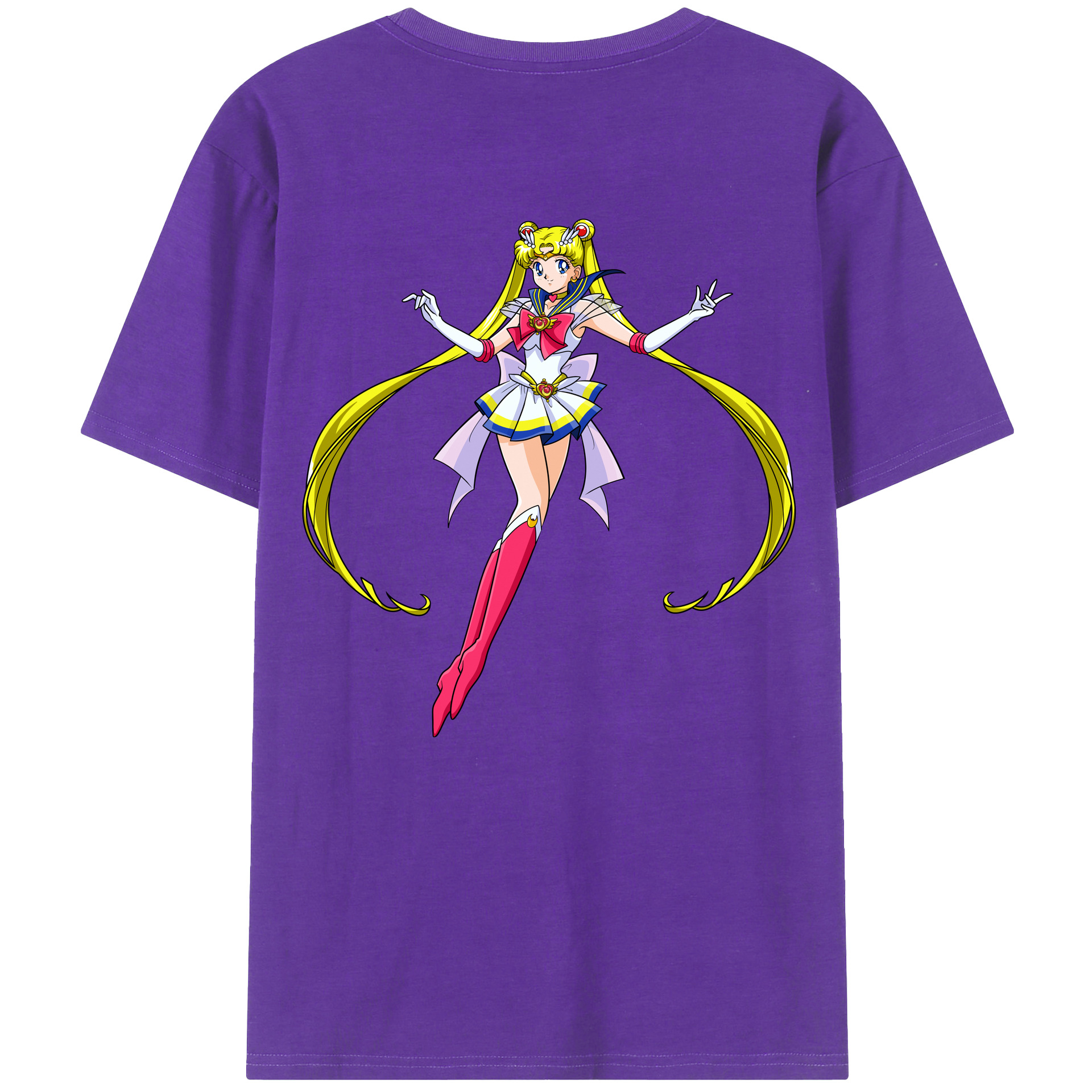 （画像用） 美少女戦士セーラームーン 月野 うさぎ つきの うさぎ Sailor Moon Tsukino Usagi 綿100％半袖Tシャツ（背面プリント）