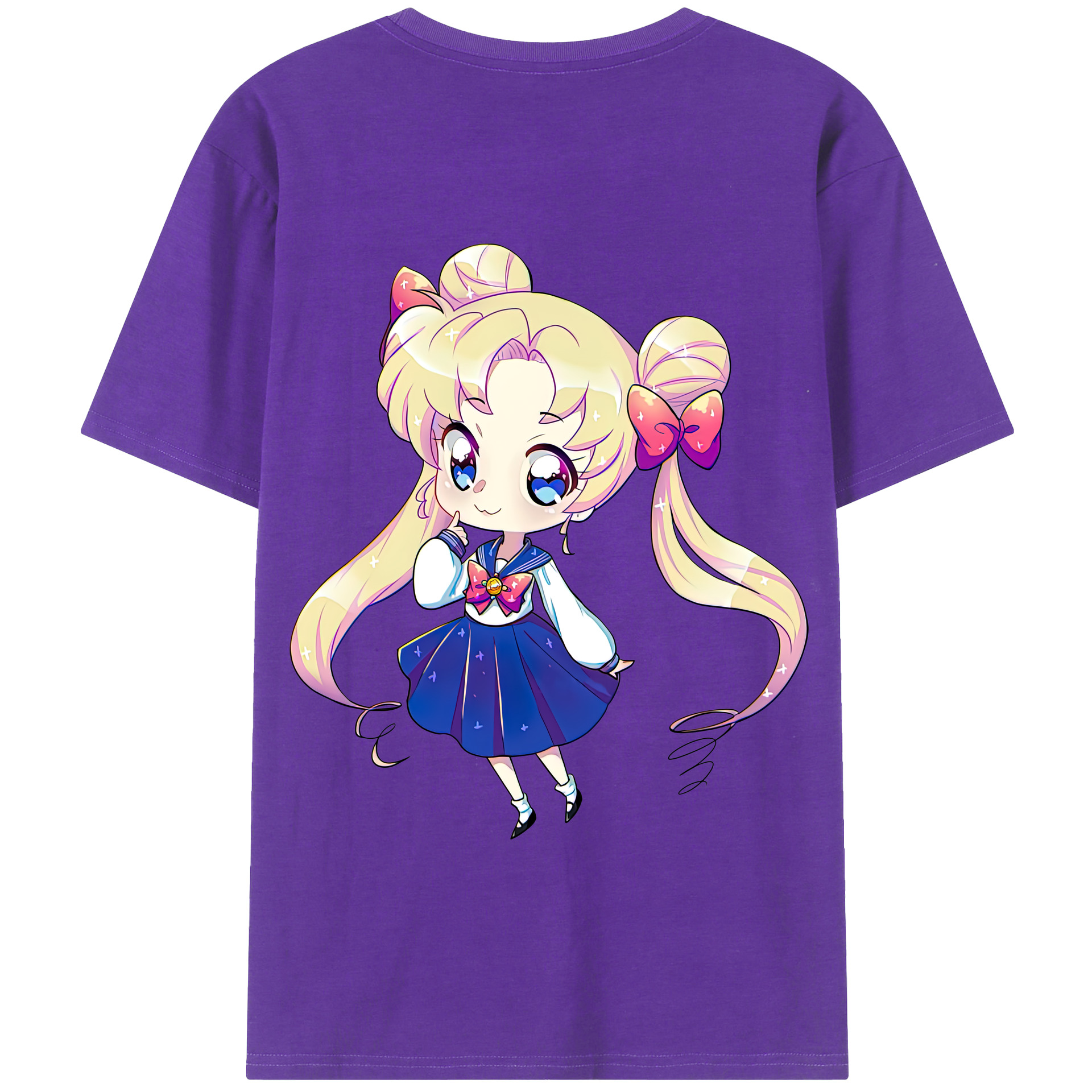 （画像用） 美少女戦士セーラームーン 月野 うさぎ つきの うさぎ Sailor Moon Tsukino Usagi 綿100％半袖Tシャツ（背面プリント）