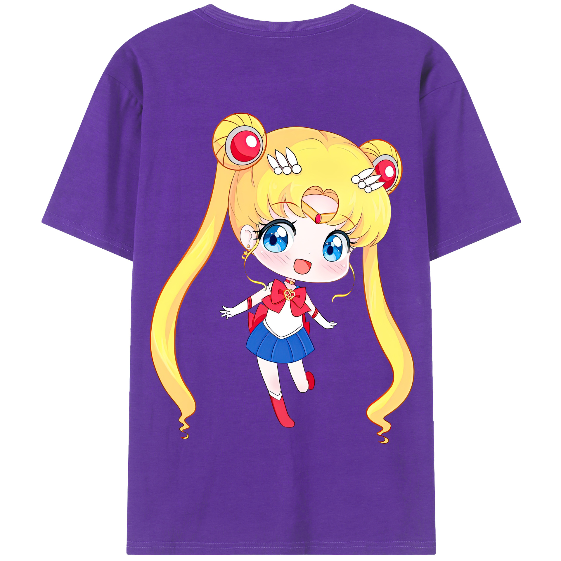 （画像用） 美少女戦士セーラームーン 月野 うさぎ つきの うさぎ Sailor Moon Tsukino Usagi 綿100％半袖Tシャツ（背面プリント）