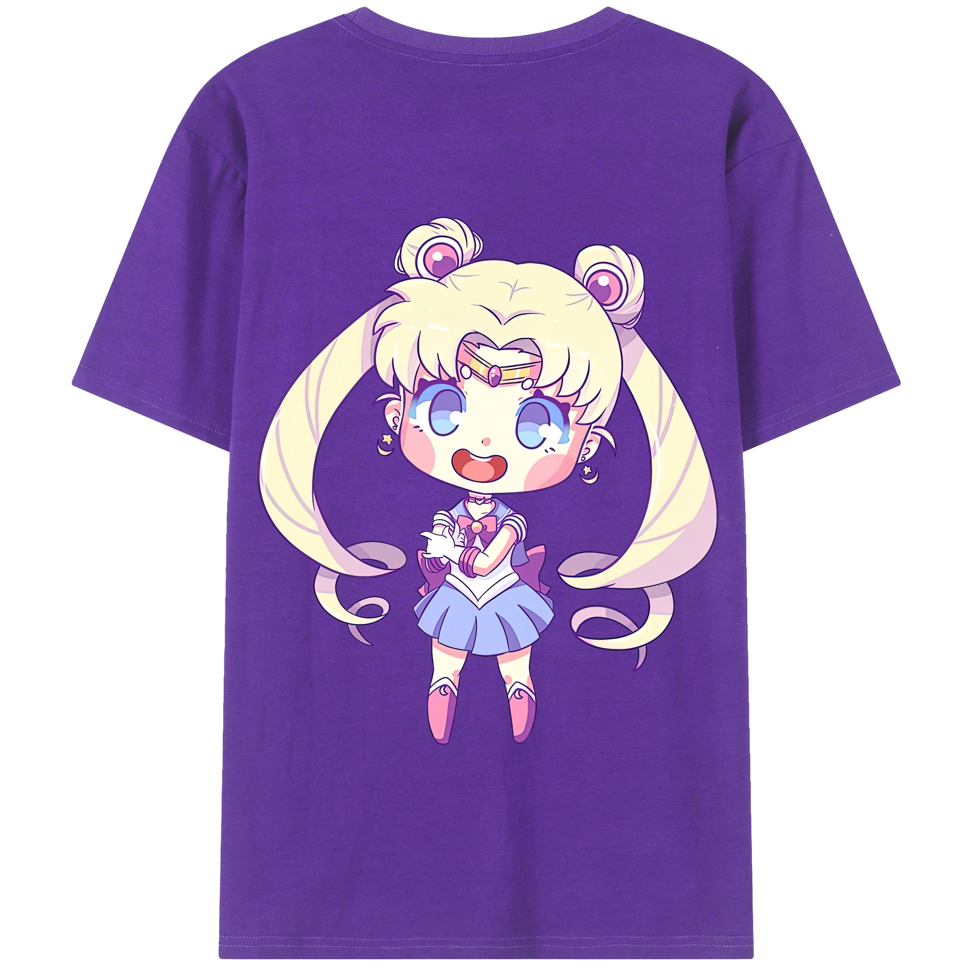 （画像用） 美少女戦士セーラームーン 月野 うさぎ つきの うさぎ Sailor Moon Tsukino Usagi 綿100％半袖Tシャツ（背面プリント）