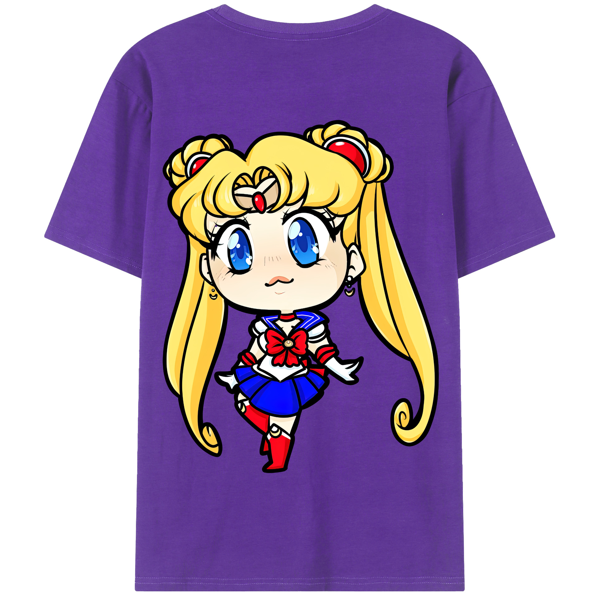 （画像用） 美少女戦士セーラームーン 月野 うさぎ つきの うさぎ Sailor Moon Tsukino Usagi 綿100％半袖Tシャツ（背面プリント）