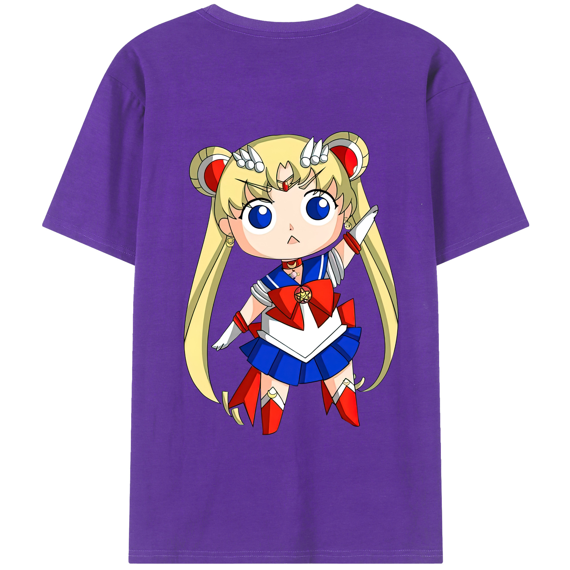 （画像用） 美少女戦士セーラームーン 月野 うさぎ つきの うさぎ Sailor Moon Tsukino Usagi 綿100％半袖Tシャツ（背面プリント）