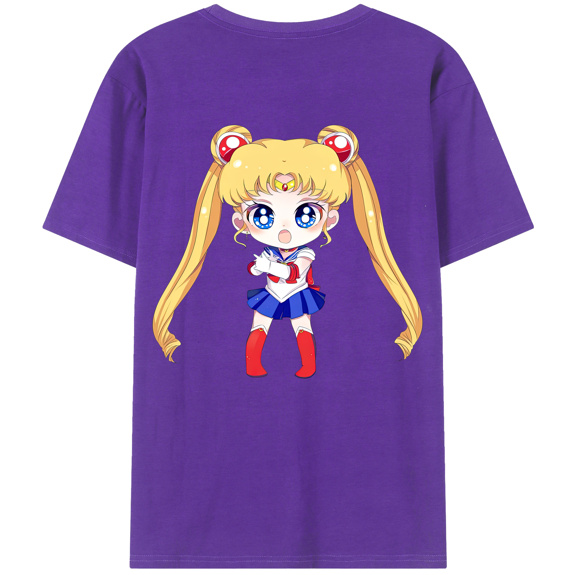 （画像用） 美少女戦士セーラームーン 月野 うさぎ つきの うさぎ Sailor Moon Tsukino Usagi 綿100％半袖Tシャツ（背面プリント）