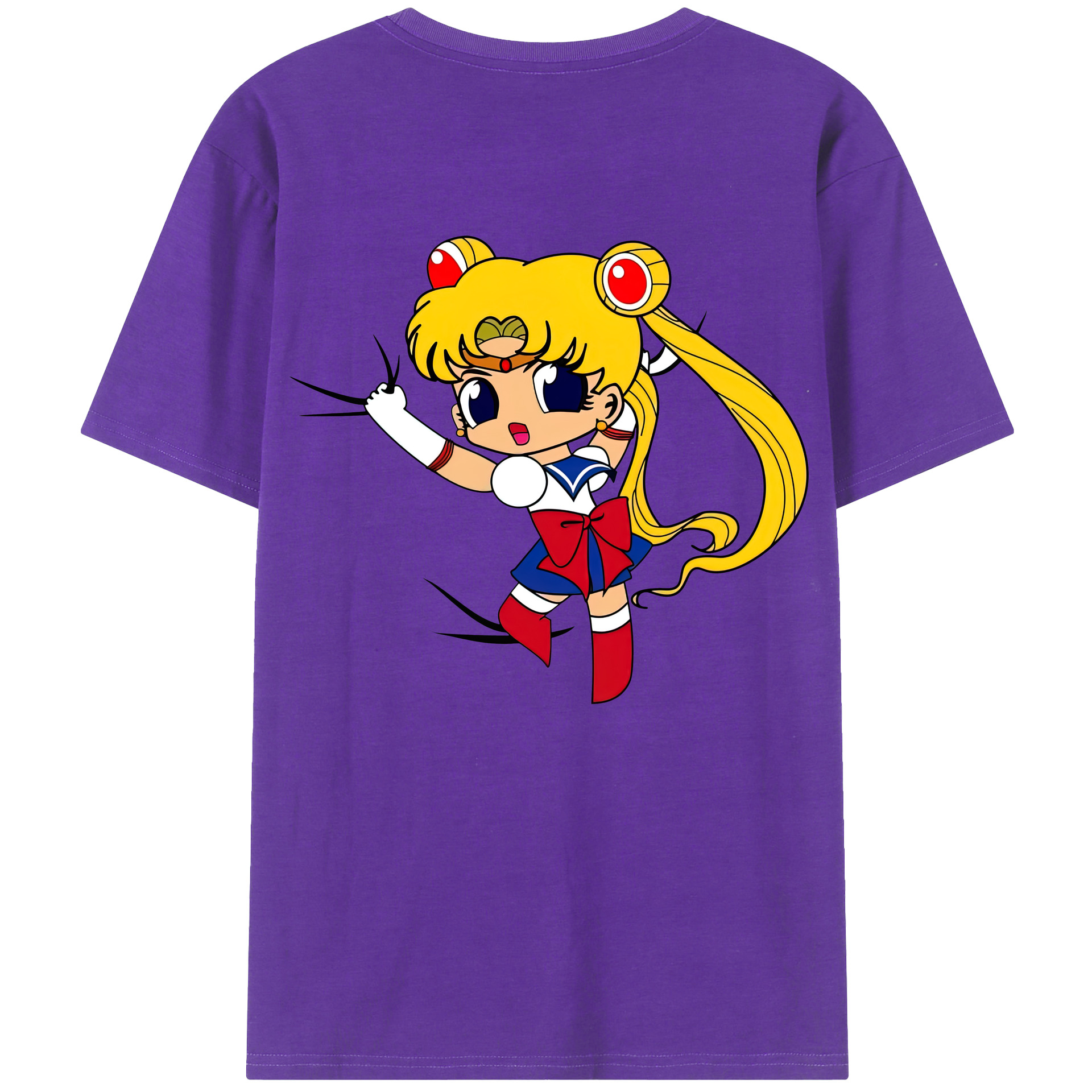 （画像用） 美少女戦士セーラームーン 月野 うさぎ つきの うさぎ Sailor Moon Tsukino Usagi 綿100％半袖Tシャツ（背面プリント）
