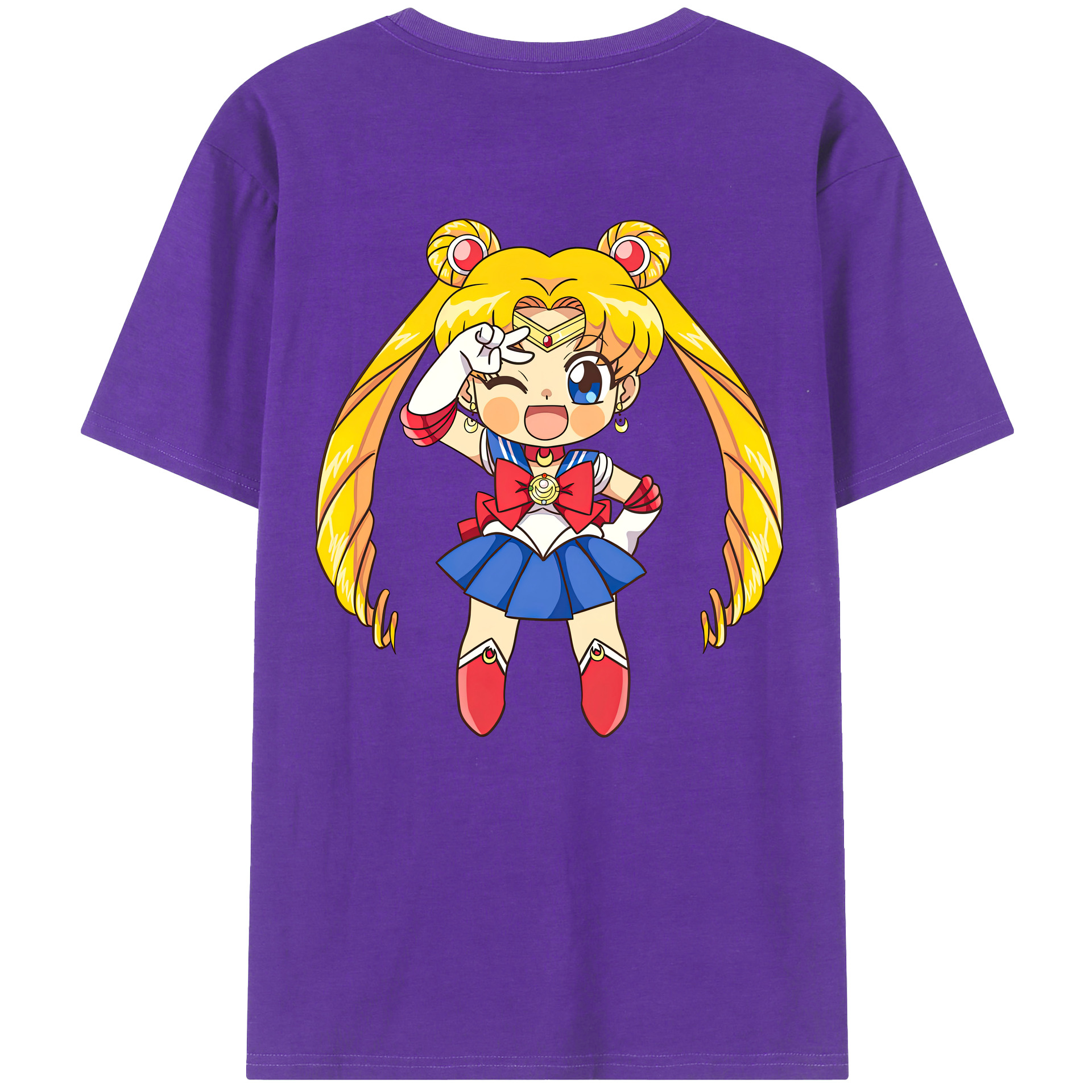 （画像用） 美少女戦士セーラームーン 月野 うさぎ つきの うさぎ Sailor Moon Tsukino Usagi 綿100％半袖Tシャツ（背面プリント）