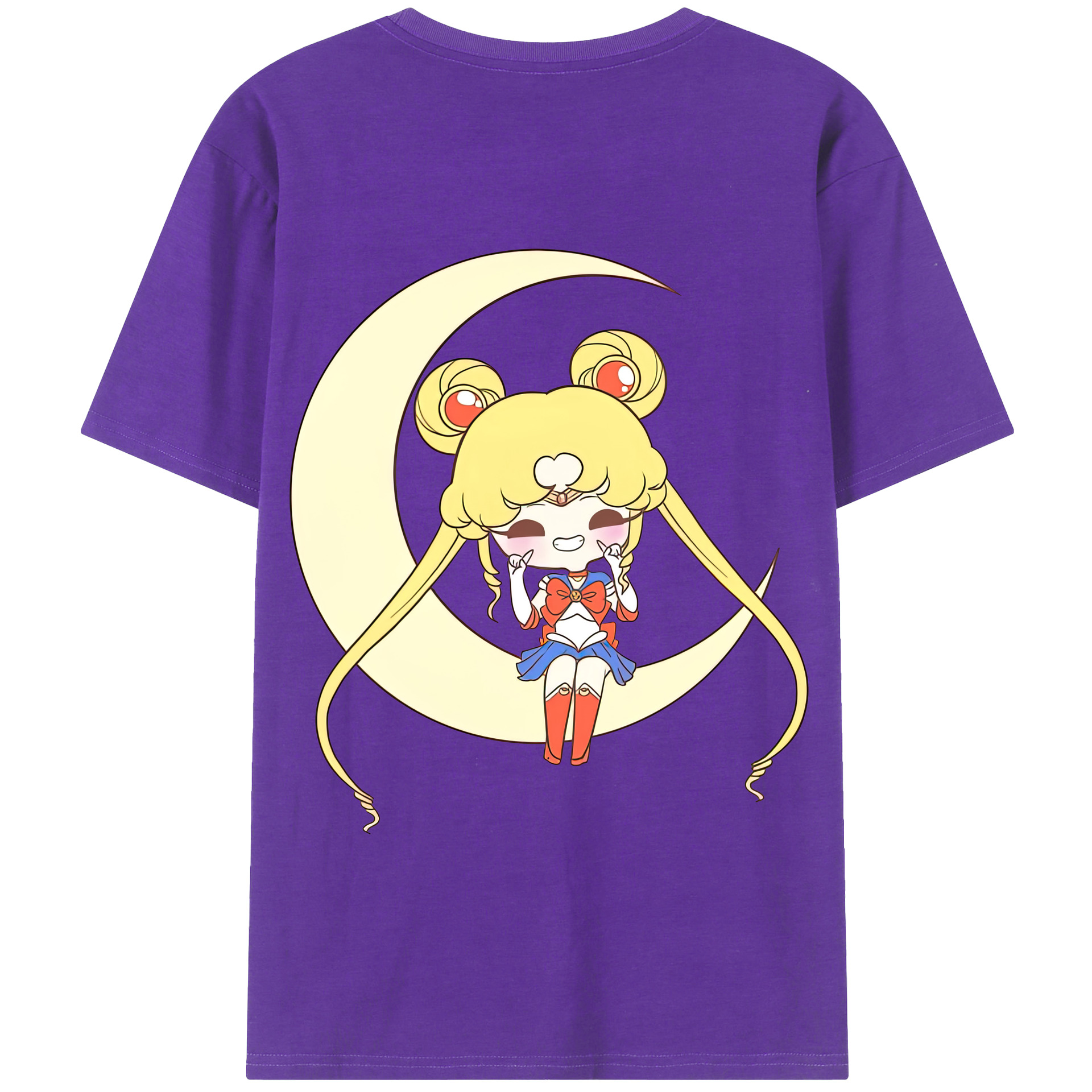 （画像用） 美少女戦士セーラームーン 月野 うさぎ つきの うさぎ Sailor Moon Tsukino Usagi 綿100％半袖Tシャツ（背面プリント）