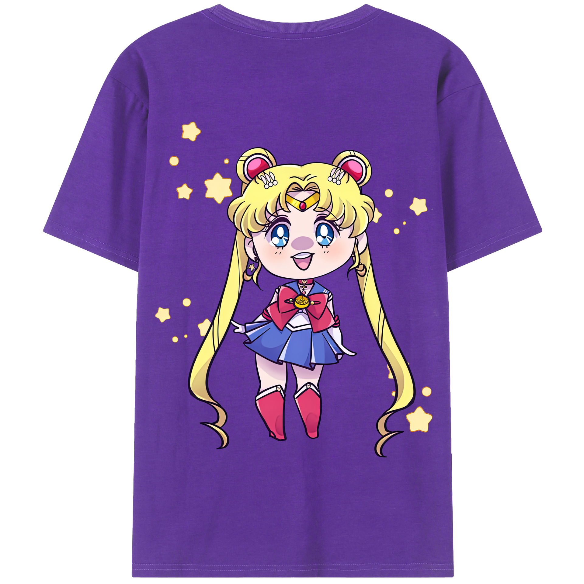 （画像用） 美少女戦士セーラームーン 月野 うさぎ つきの うさぎ Sailor Moon Tsukino Usagi 綿100％半袖Tシャツ（背面プリント）