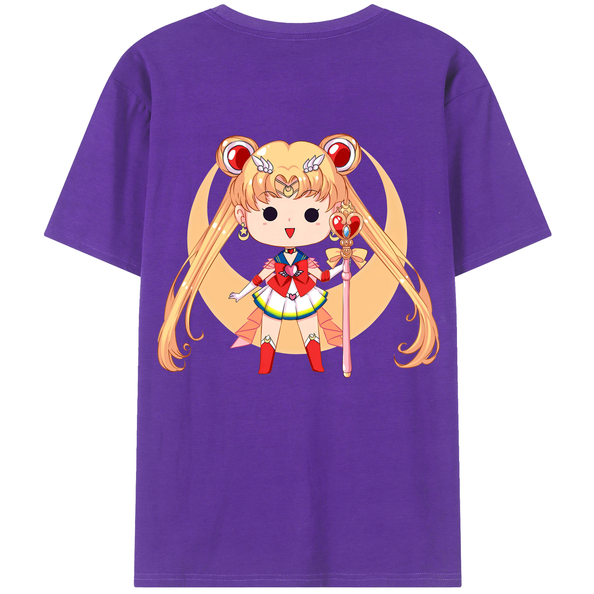 （画像用） 美少女戦士セーラームーン 月野 うさぎ つきの うさぎ Sailor Moon Tsukino Usagi 綿100％半袖Tシャツ（背面プリント）