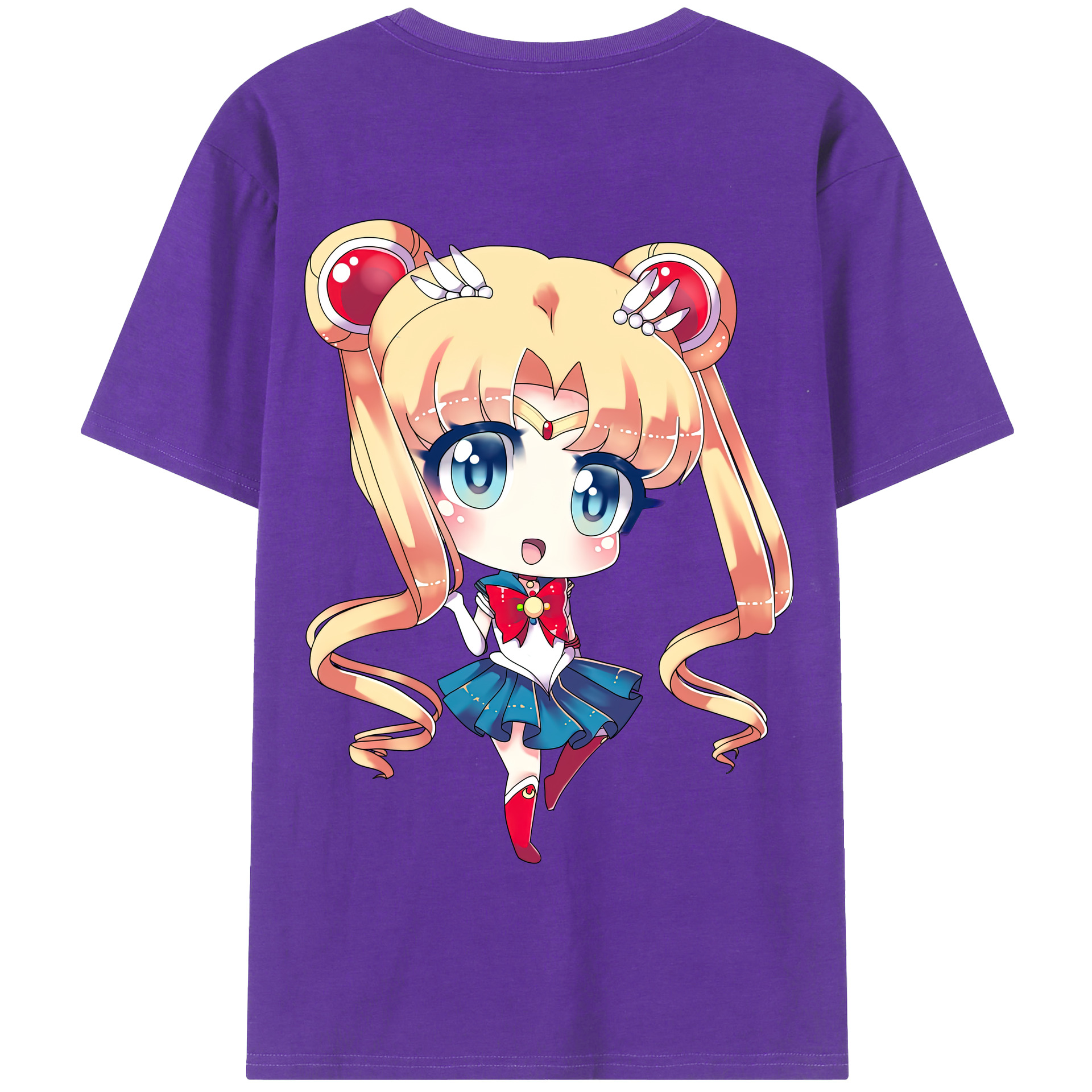 （画像用） 美少女戦士セーラームーン 月野 うさぎ つきの うさぎ Sailor Moon Tsukino Usagi 綿100％半袖Tシャツ（背面プリント）