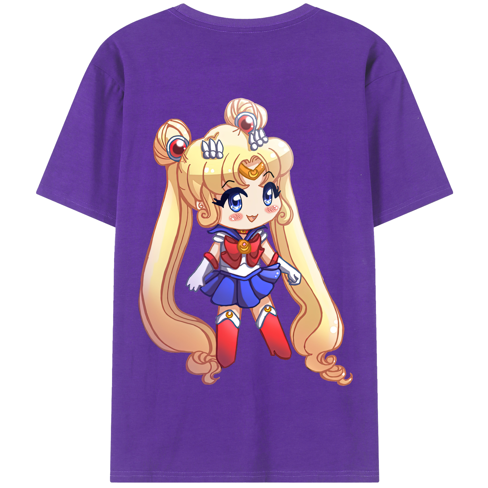 （画像用） 美少女戦士セーラームーン 月野 うさぎ つきの うさぎ Sailor Moon Tsukino Usagi 綿100％半袖Tシャツ（背面プリント）