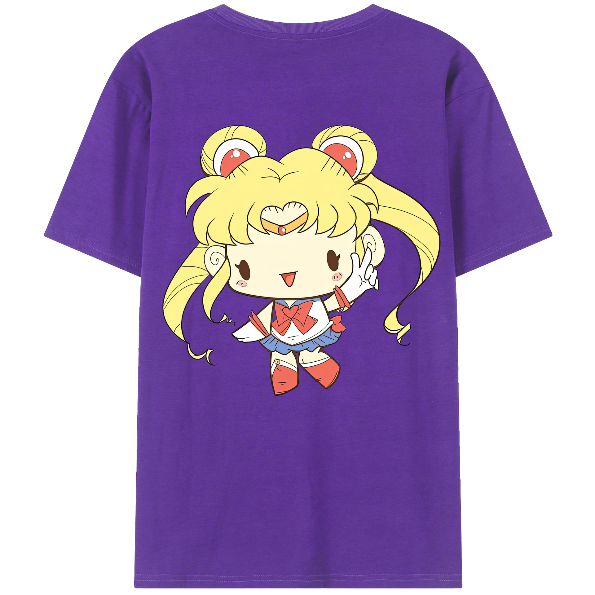 （画像用） 美少女戦士セーラームーン 月野 うさぎ つきの うさぎ Sailor Moon Tsukino Usagi 綿100％半袖Tシャツ（背面プリント）
