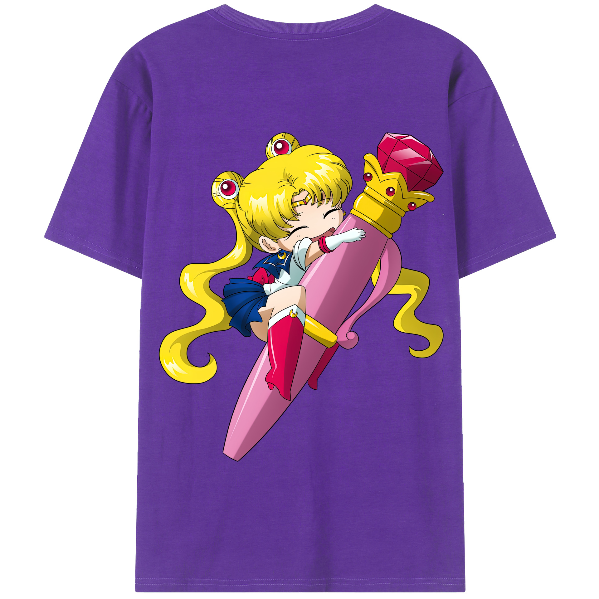 （画像用） 美少女戦士セーラームーン 月野 うさぎ つきの うさぎ Sailor Moon Tsukino Usagi 綿100％半袖Tシャツ（背面プリント）
