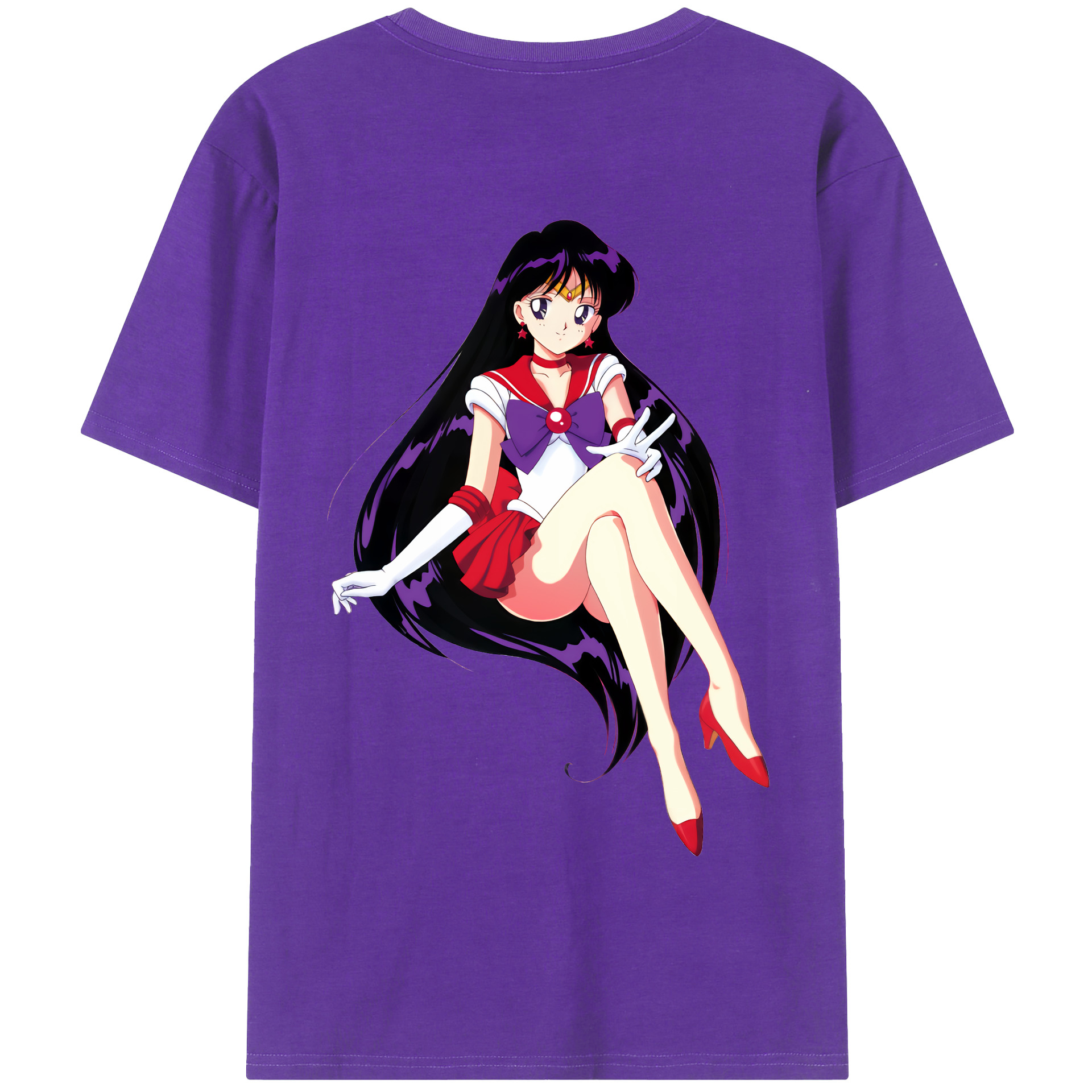 （画像用） 美少女戦士セーラームーン 火野レイ ひの レイ Sailor Moon Hino Rei （セーラーマーズ,Sailor Mars） 綿100％半袖Tシャツ（背面プリント）
