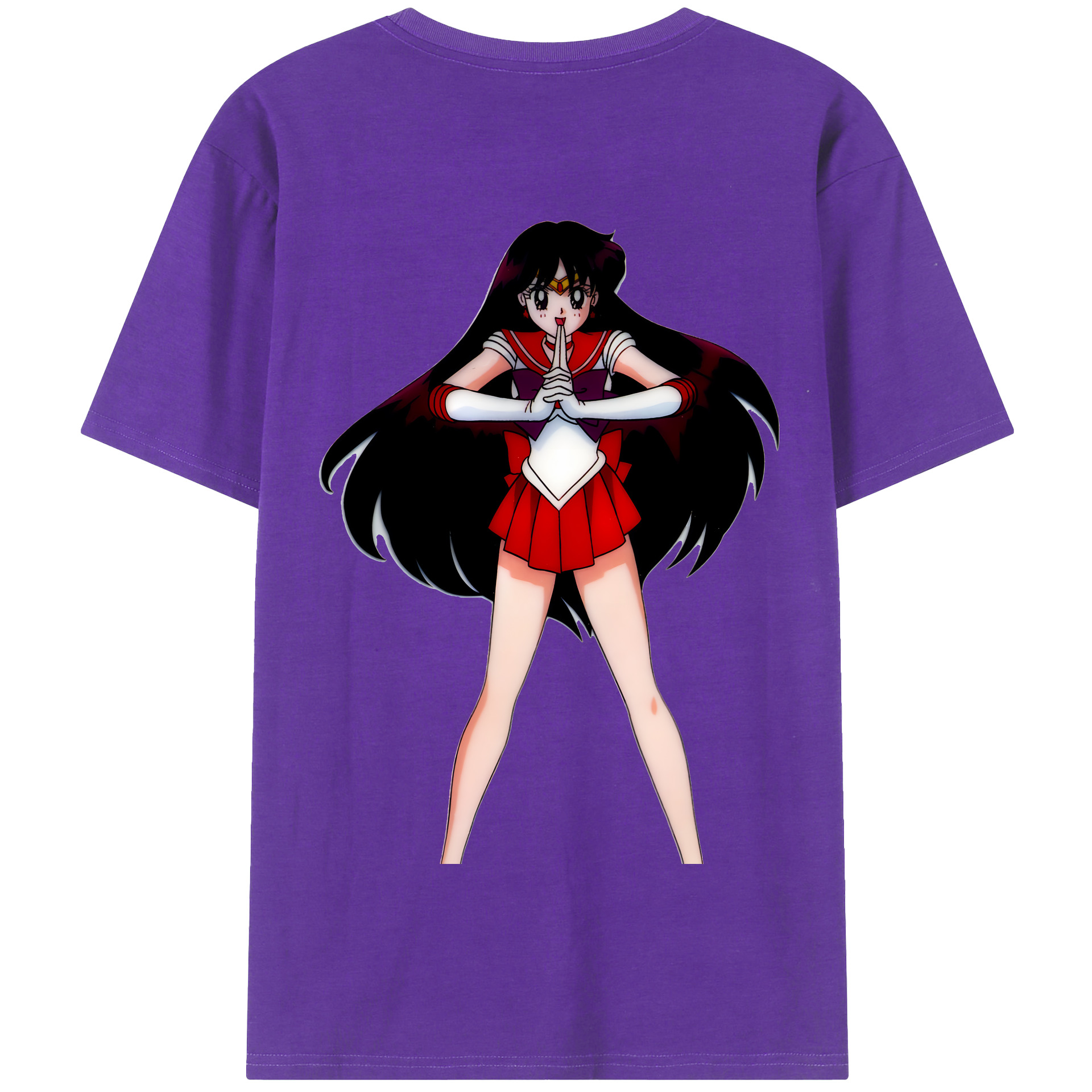 （画像用） 美少女戦士セーラームーン 火野レイ ひの レイ Sailor Moon Hino Rei （セーラーマーズ,Sailor Mars） 綿100％半袖Tシャツ（背面プリント）