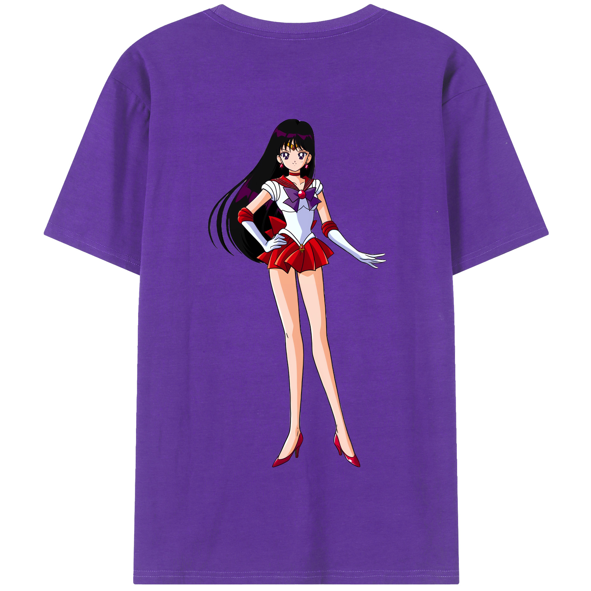 （画像用） 美少女戦士セーラームーン 火野レイ ひの レイ Sailor Moon Hino Rei （セーラーマーズ,Sailor Mars） 綿100％半袖Tシャツ（背面プリント）