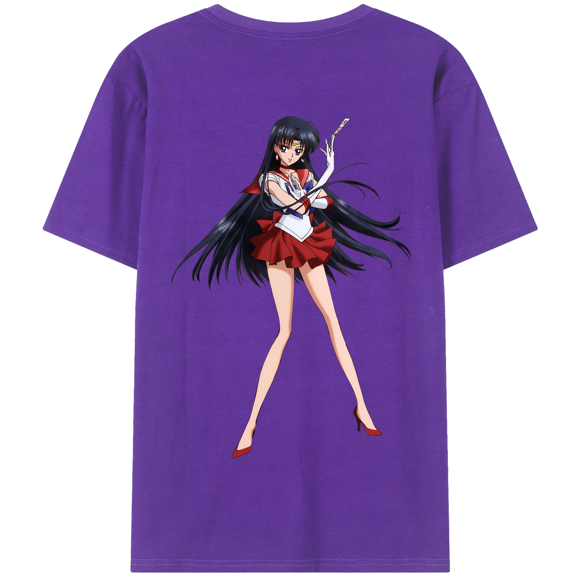 （画像用） 美少女戦士セーラームーン 火野レイ ひの レイ Sailor Moon Hino Rei （セーラーマーズ,Sailor Mars） 綿100％半袖Tシャツ（背面プリント）