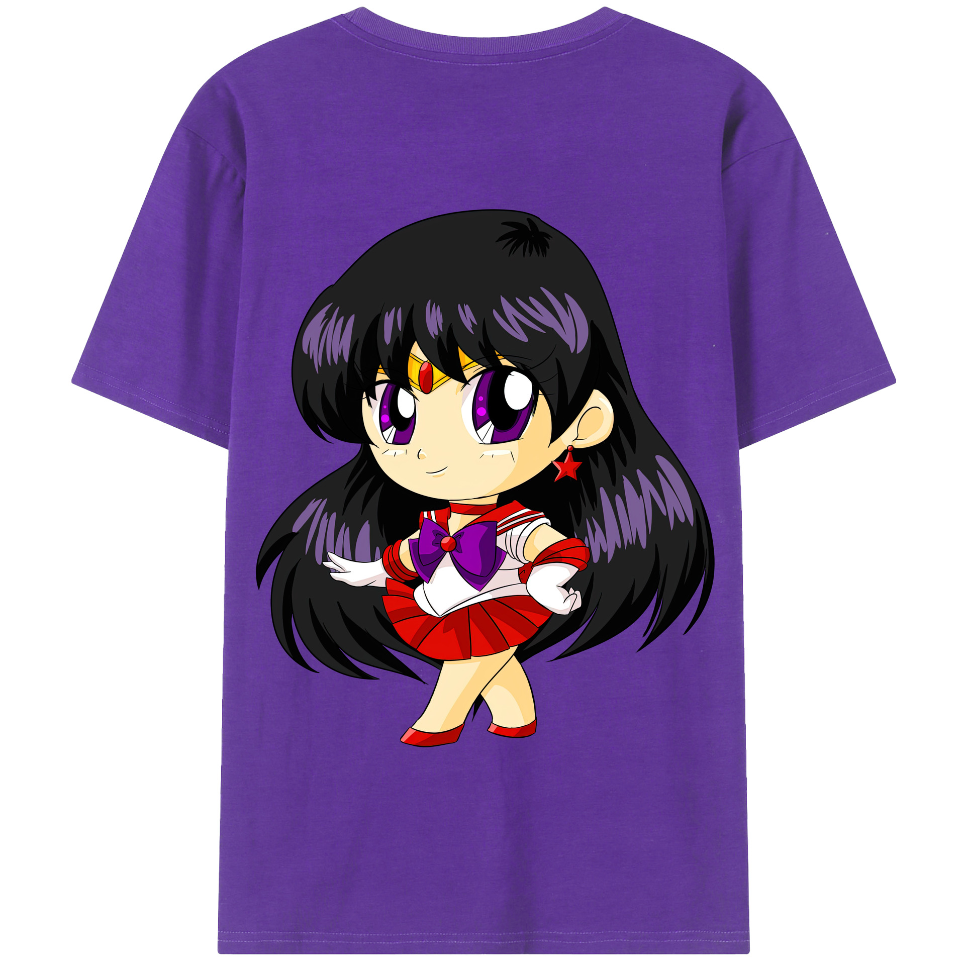 （画像用） 美少女戦士セーラームーン 火野レイ ひの レイ Sailor Moon Hino Rei （セーラーマーズ,Sailor Mars） 綿100％半袖Tシャツ（背面プリント）