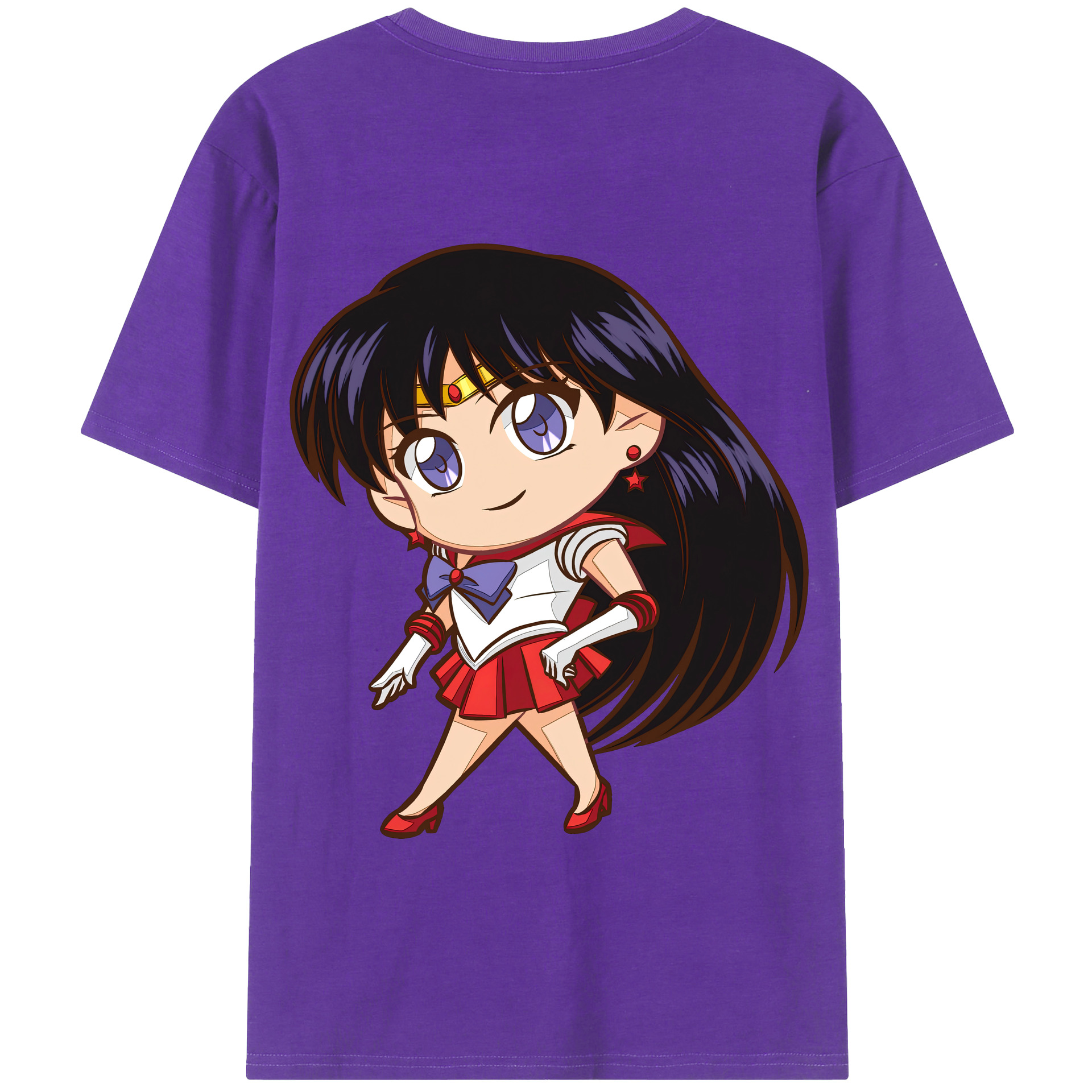 （画像用） 美少女戦士セーラームーン 火野レイ ひの レイ Sailor Moon Hino Rei （セーラーマーズ,Sailor Mars） 綿100％半袖Tシャツ（背面プリント）