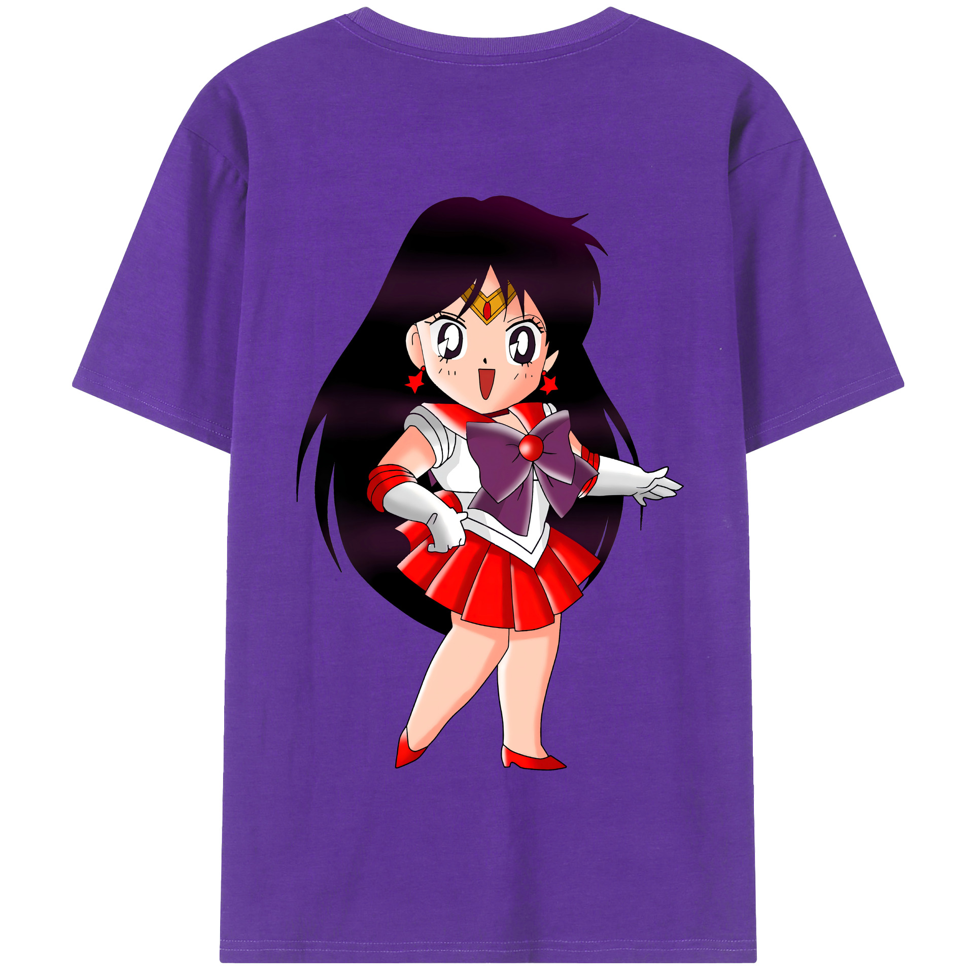 （画像用） 美少女戦士セーラームーン 火野レイ ひの レイ Sailor Moon Hino Rei （セーラーマーズ,Sailor Mars） 綿100％半袖Tシャツ（背面プリント）