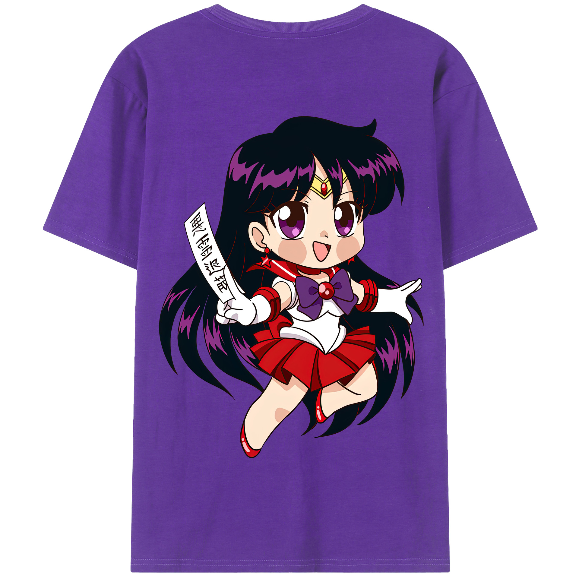 （画像用） 美少女戦士セーラームーン 火野レイ ひの レイ Sailor Moon Hino Rei （セーラーマーズ,Sailor Mars） 綿100％半袖Tシャツ（背面プリント）