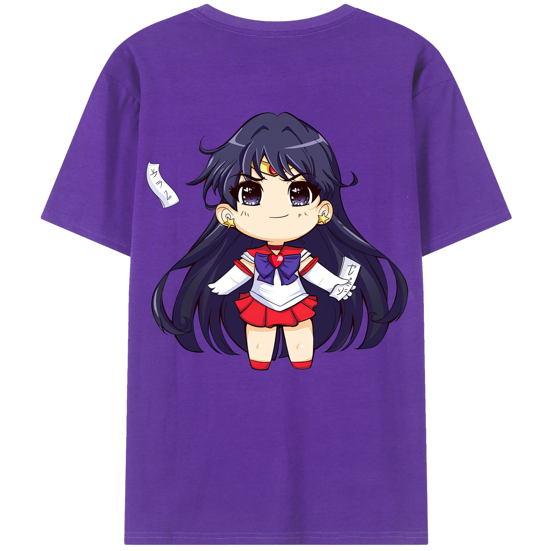 （画像用） 美少女戦士セーラームーン 火野レイ ひの レイ Sailor Moon Hino Rei （セーラーマーズ,Sailor Mars） 綿100％半袖Tシャツ（背面プリント）