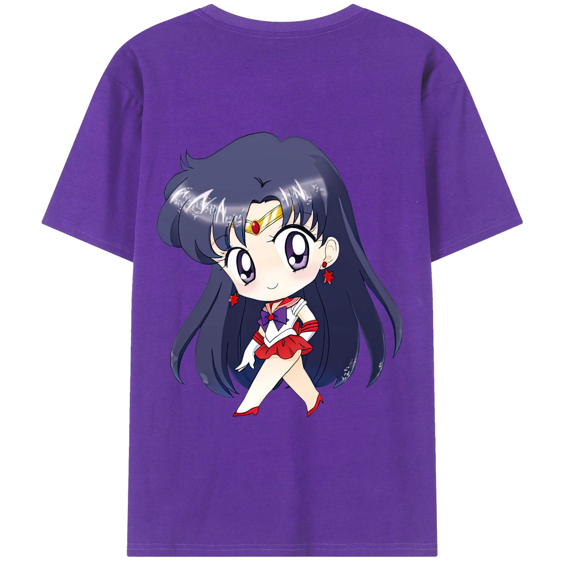 （画像用） 美少女戦士セーラームーン 火野レイ ひの レイ Sailor Moon Hino Rei （セーラーマーズ,Sailor Mars） 綿100％半袖Tシャツ（背面プリント）