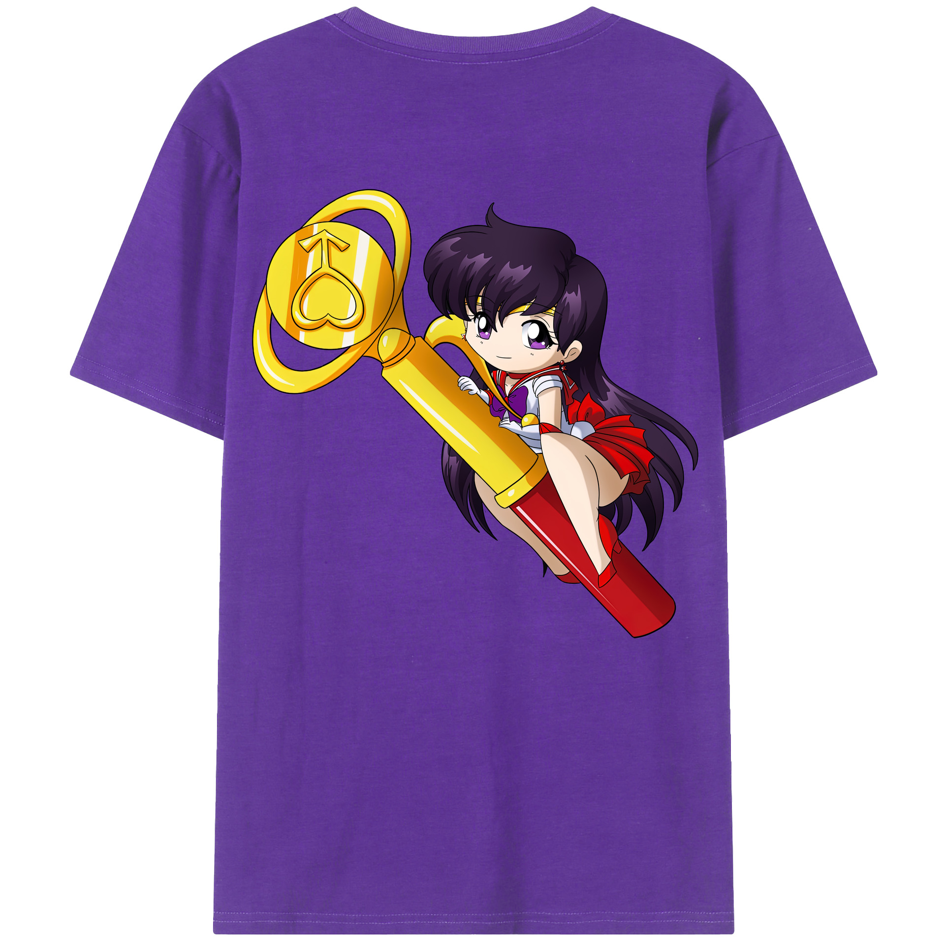 （画像用） 美少女戦士セーラームーン 火野レイ ひの レイ Sailor Moon Hino Rei （セーラーマーズ,Sailor Mars） 綿100％半袖Tシャツ（背面プリント）