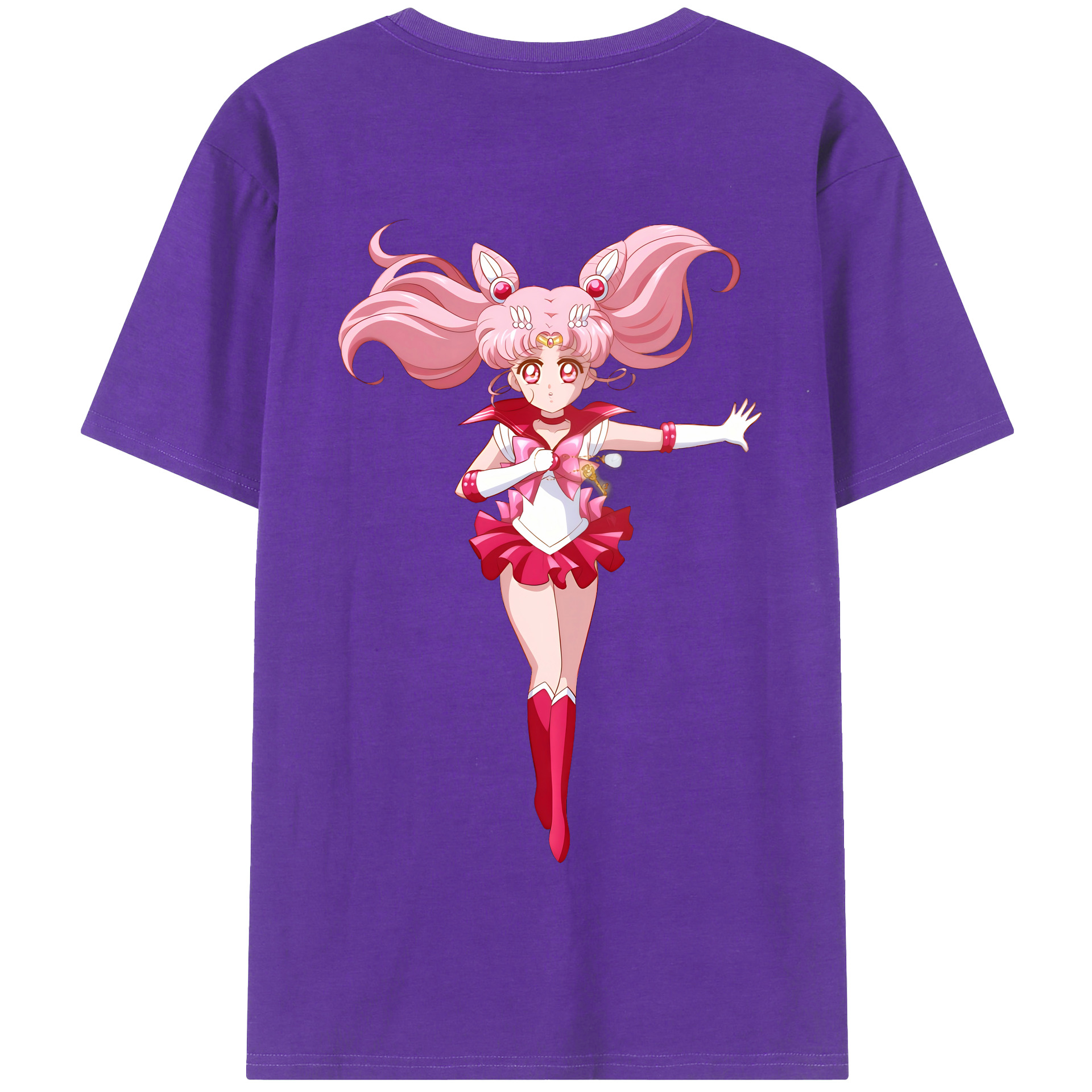 （画像用） 美少女戦士セーラームーン ちびうさ Sailor Moon Chibiusa Tsukino Usagi Small Lady Serenity 綿100％半袖Tシャツ（背面プリント）
