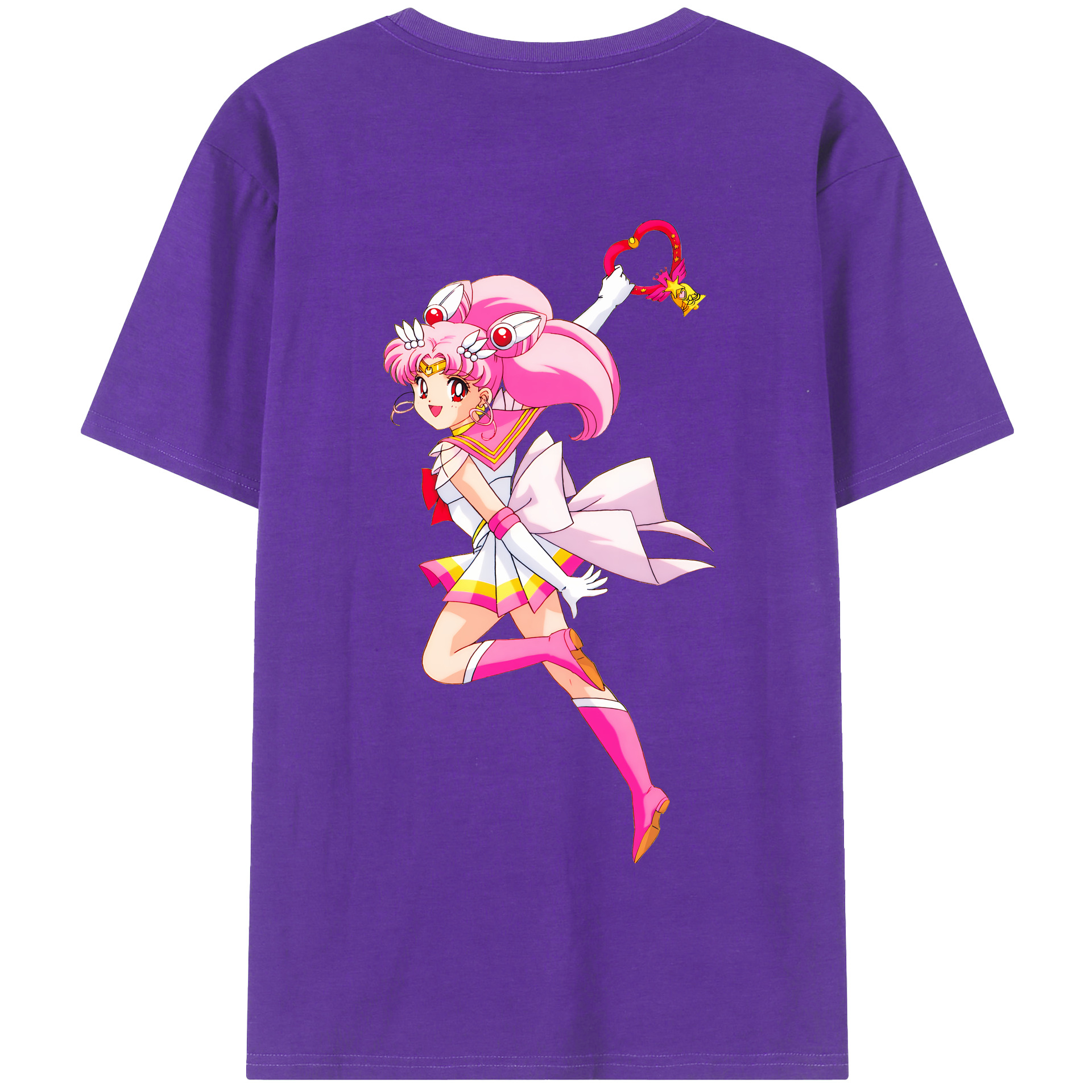 （画像用） 美少女戦士セーラームーン ちびうさ Sailor Moon Chibiusa Tsukino Usagi Small Lady Serenity 綿100％半袖Tシャツ（背面プリント）