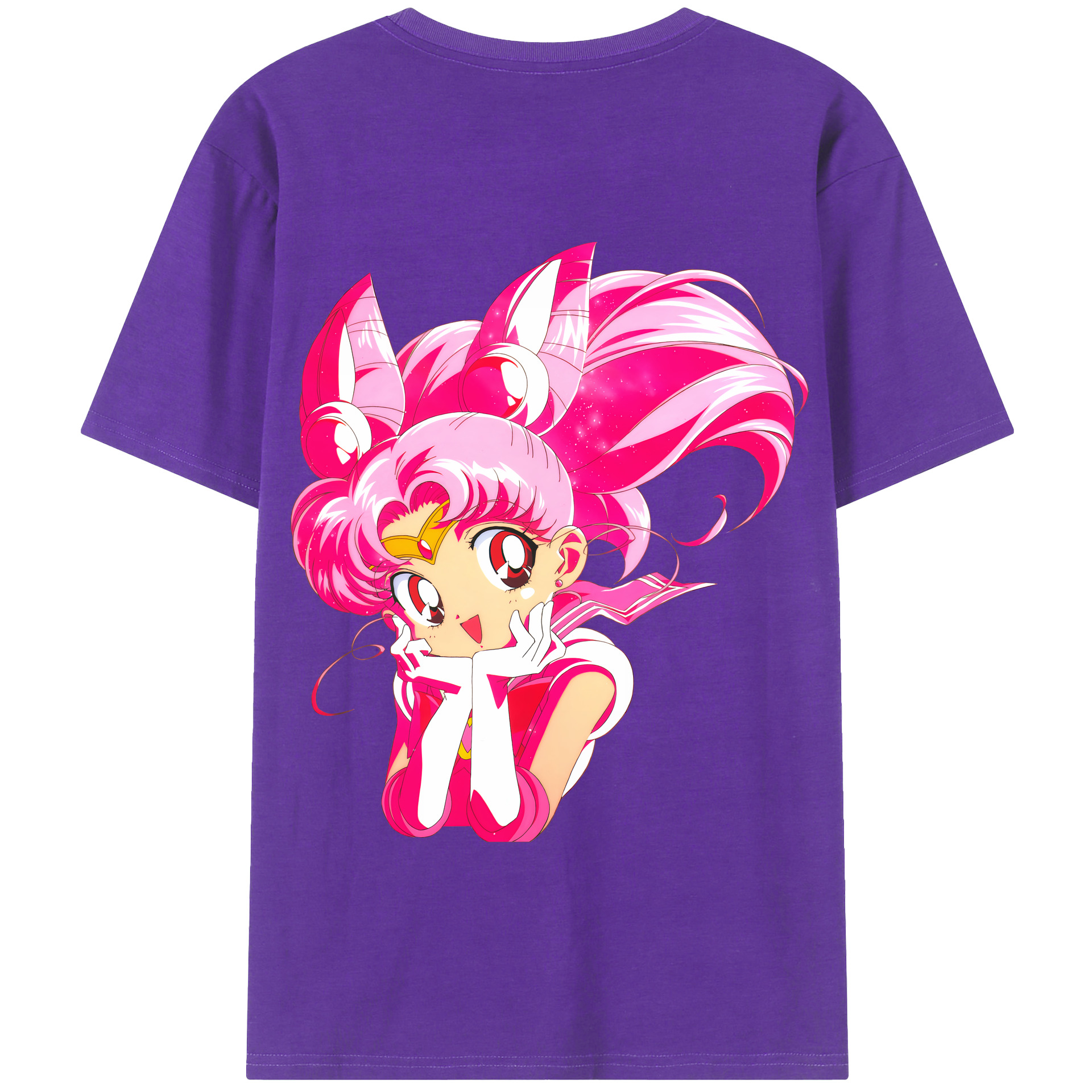 （画像用） 美少女戦士セーラームーン ちびうさ Sailor Moon Chibiusa Tsukino Usagi Small Lady Serenity 綿100％半袖Tシャツ（背面プリント）