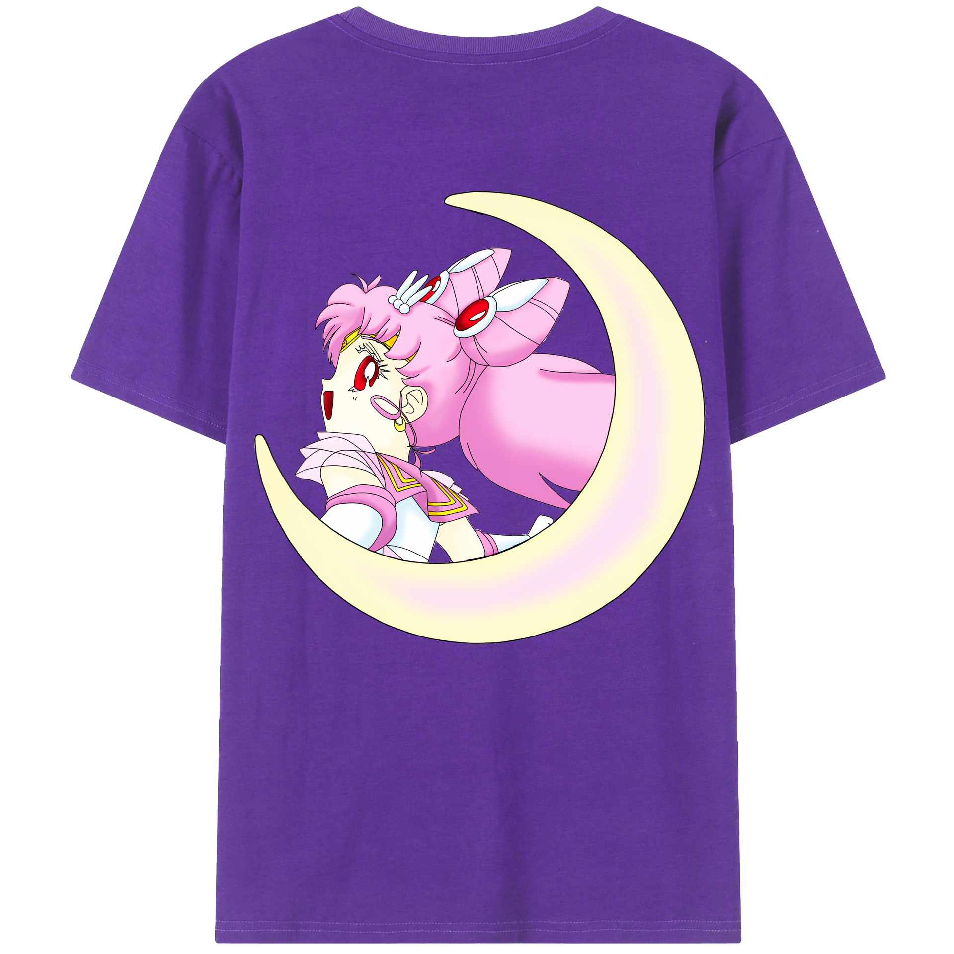 （画像用） 美少女戦士セーラームーン ちびうさ Sailor Moon Chibiusa Tsukino Usagi Small Lady Serenity 綿100％半袖Tシャツ（背面プリント）
