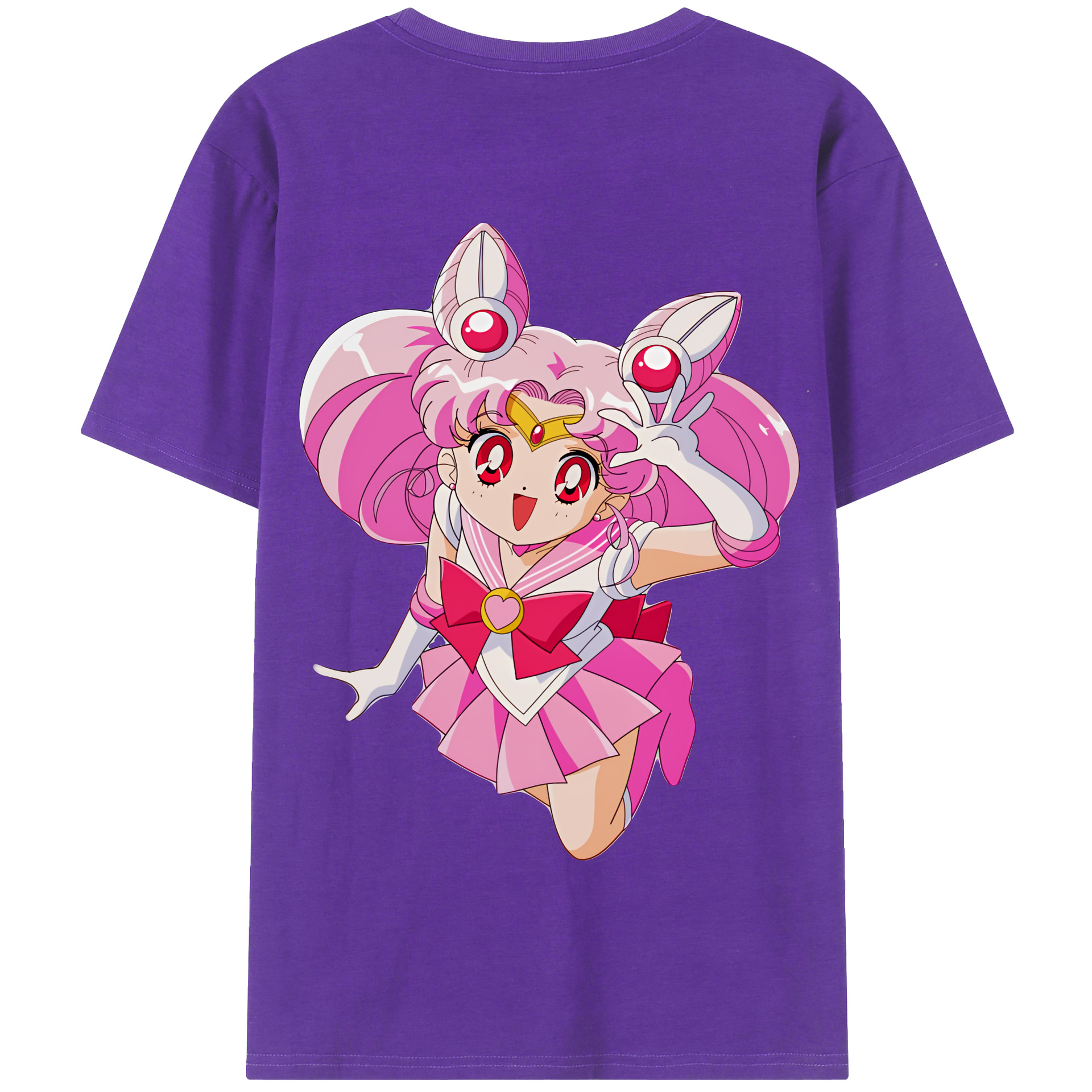 （画像用） 美少女戦士セーラームーン ちびうさ Sailor Moon Chibiusa Tsukino Usagi Small Lady Serenity 綿100％半袖Tシャツ（背面プリント）